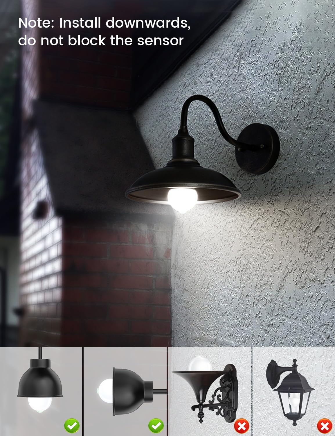 13W (120-Watt Equivalent) Motion Sensor LED Light Bulbs - 5000K Daylight White, E26 Base, Dusk to Dawn Security Lighting - 4 Pack for Outdoor & Indoor Use (Porch, Garage, Hallway, Closet, Staircase) - Energy Saving & Motion Activated Smart Bulbs