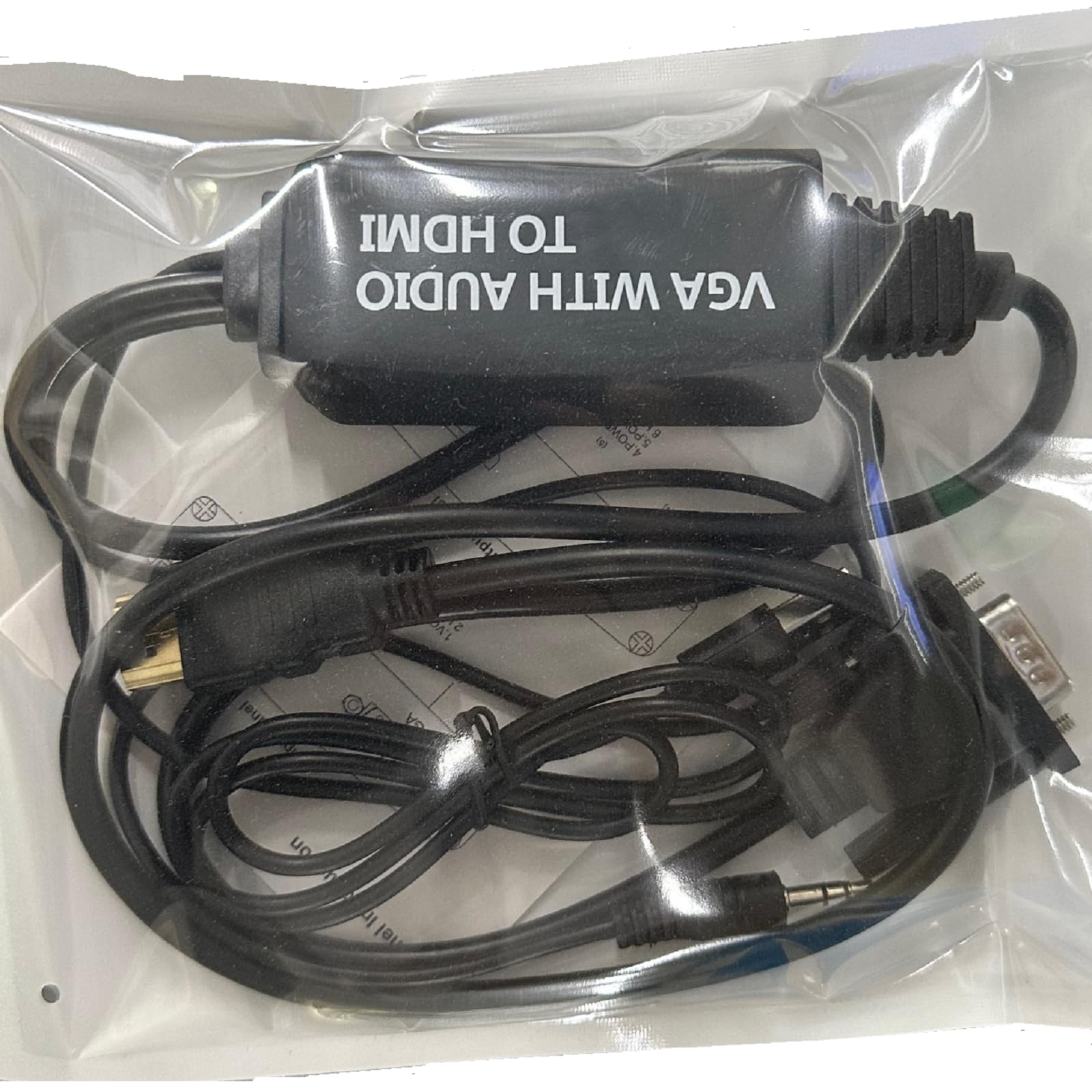 MOUDOAUER VGA to HDMI Adapter 1080P HD Converter Dongle for PC, Laptop, Monitor, Projector, HDTV - Ideal for Home Office, Gaming, and Presentations