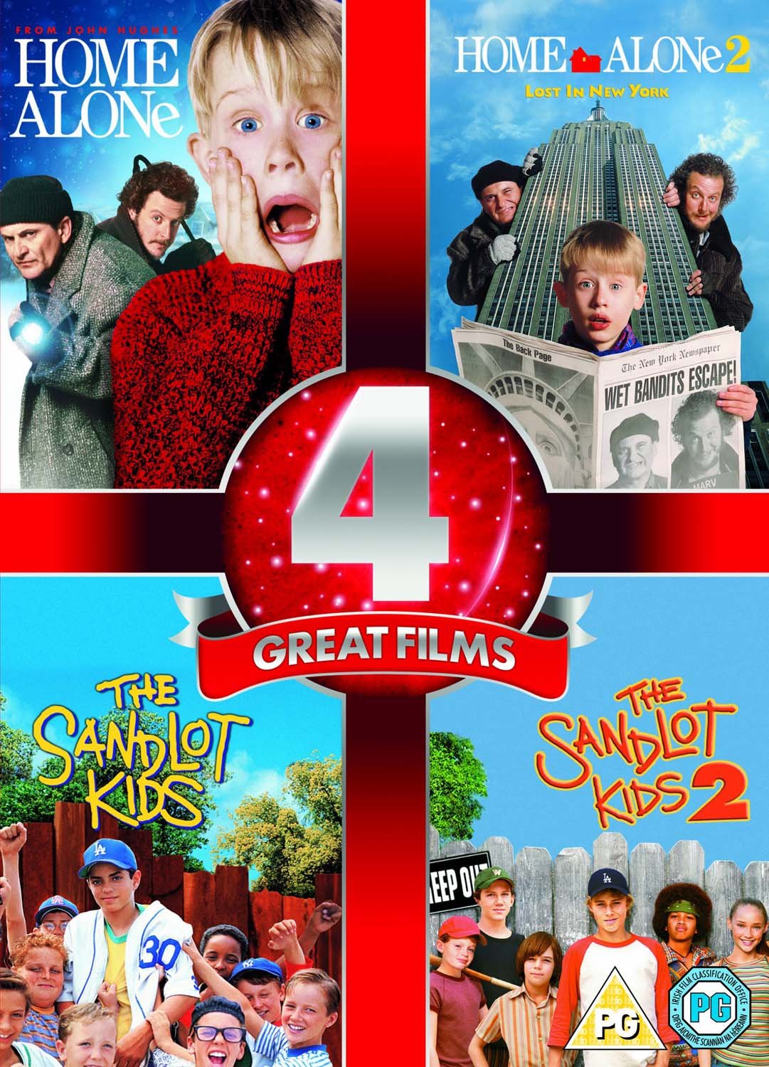 Home Alone & Home Alone 2, The Sandlot & The Sandlot 2 - Family Comedy DVD Collection (1990) | Perfect for Movie Nights, Holiday Entertainment & Kids' Parties