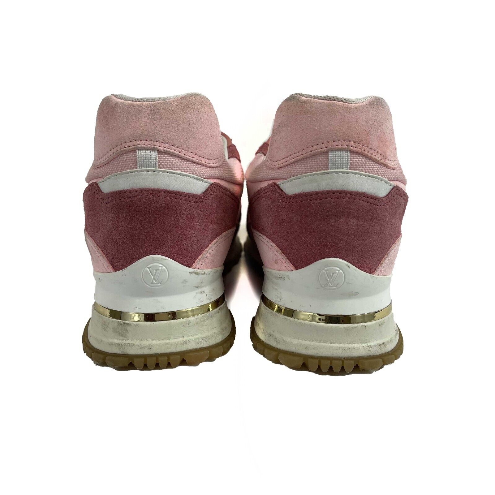 Louis Vuitton Run Away Low Top Sneakers for Women - White & Pink Suede - Size 40 US 10 | Fashionable Casual Shoes for Streetwear & Everyday Wear