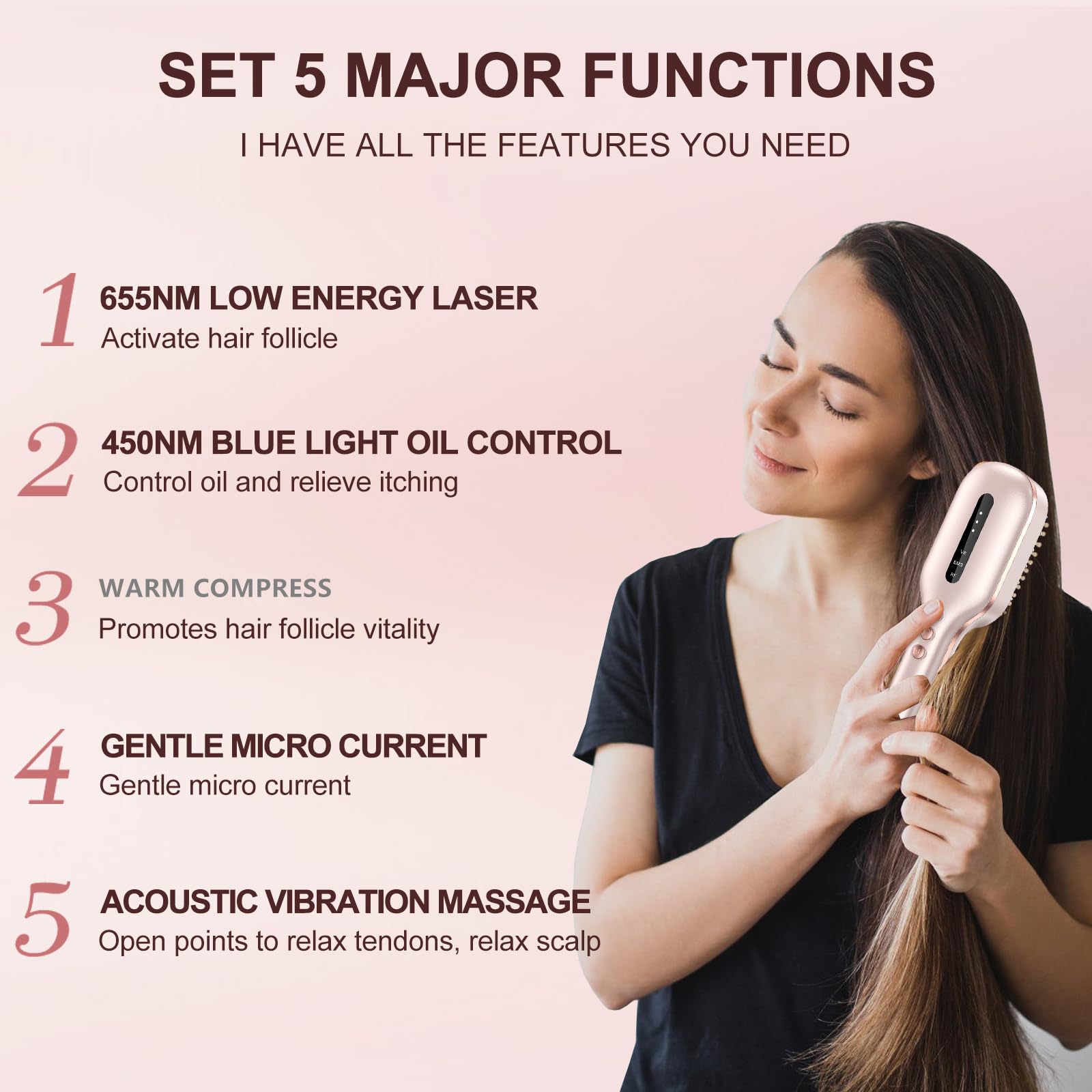 FDA Cleared Laser Therapy Hair Growth Comb for Men & Women - Stimulates Hair Growth, Reverses Thinning, Regrows Denser Fuller Hair - Effective Hair Loss Treatment for Home Use & Salon Treatments