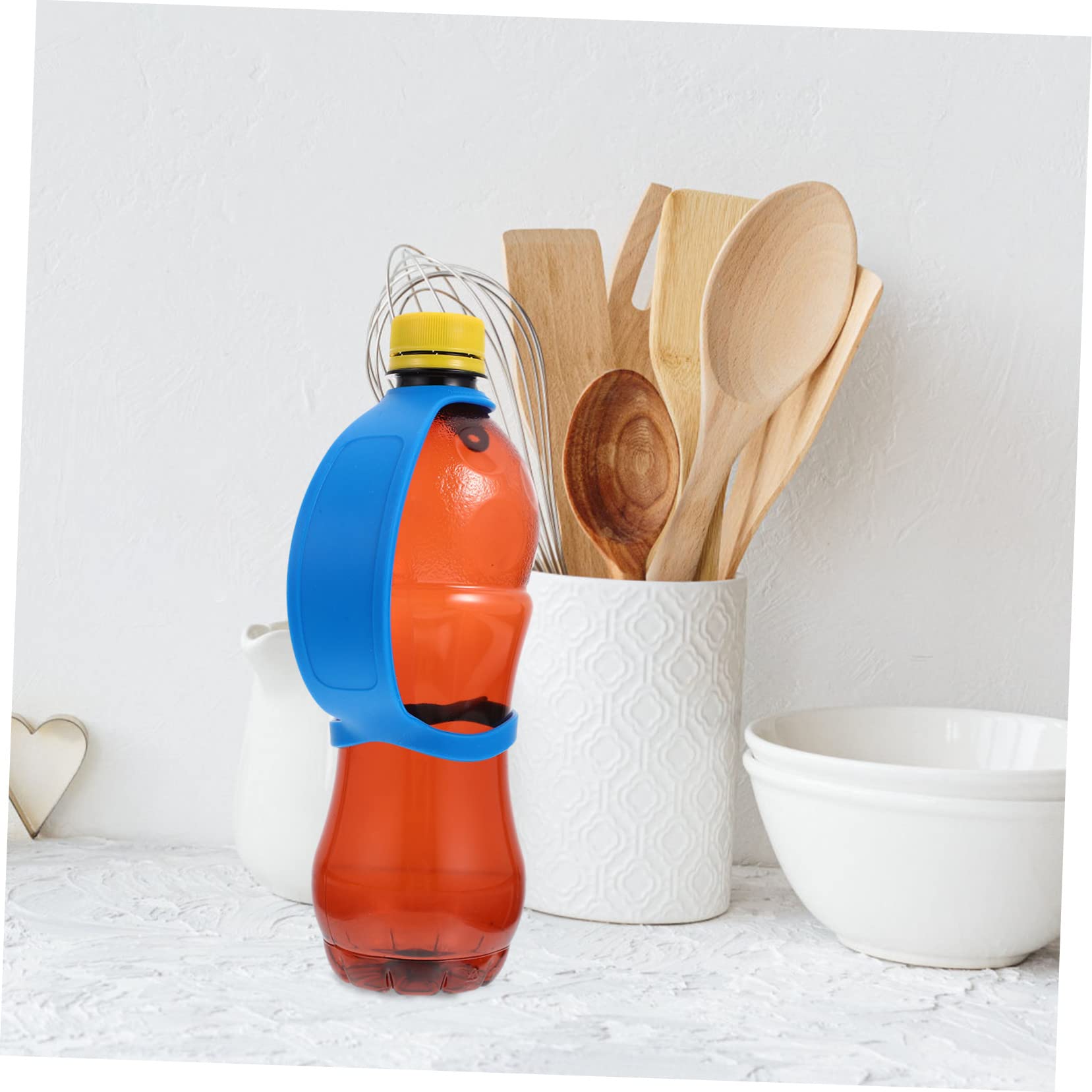 KOMBIUDA 4 Pack Silicone Water Bottle Leash Straps - Bicycle Bottle Holder, Secure Bike Water Bottle Carrier, Silicone Cup Grip - Perfect for Cycling, Hiking, Gym & Outdoor Activities