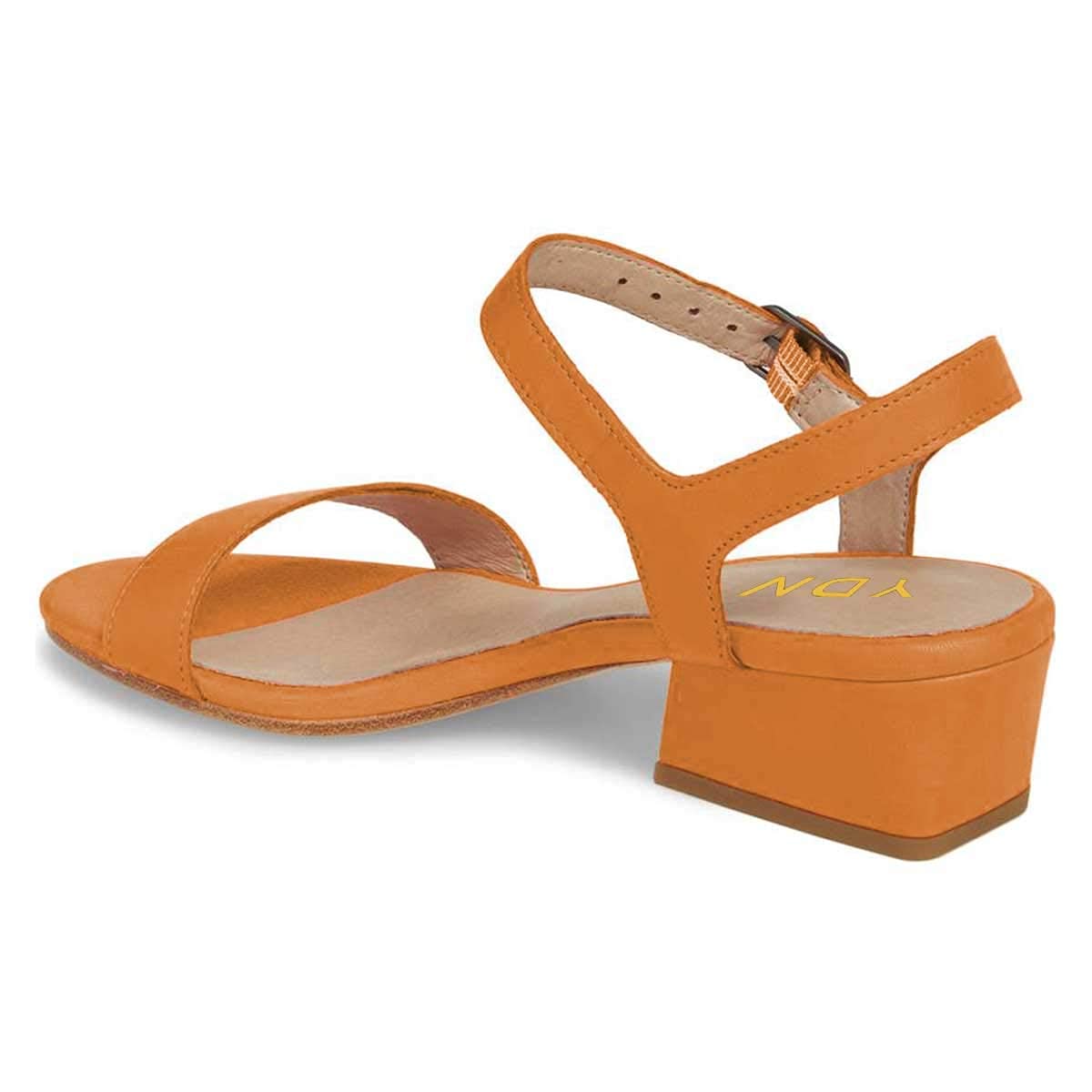 YDN Women's Open Toe Ankle Strap Chunky Block Heel Sandals - Comfortable Low Heel Dress Shoes for Summer, Beach, Wedding & Casual Outfits