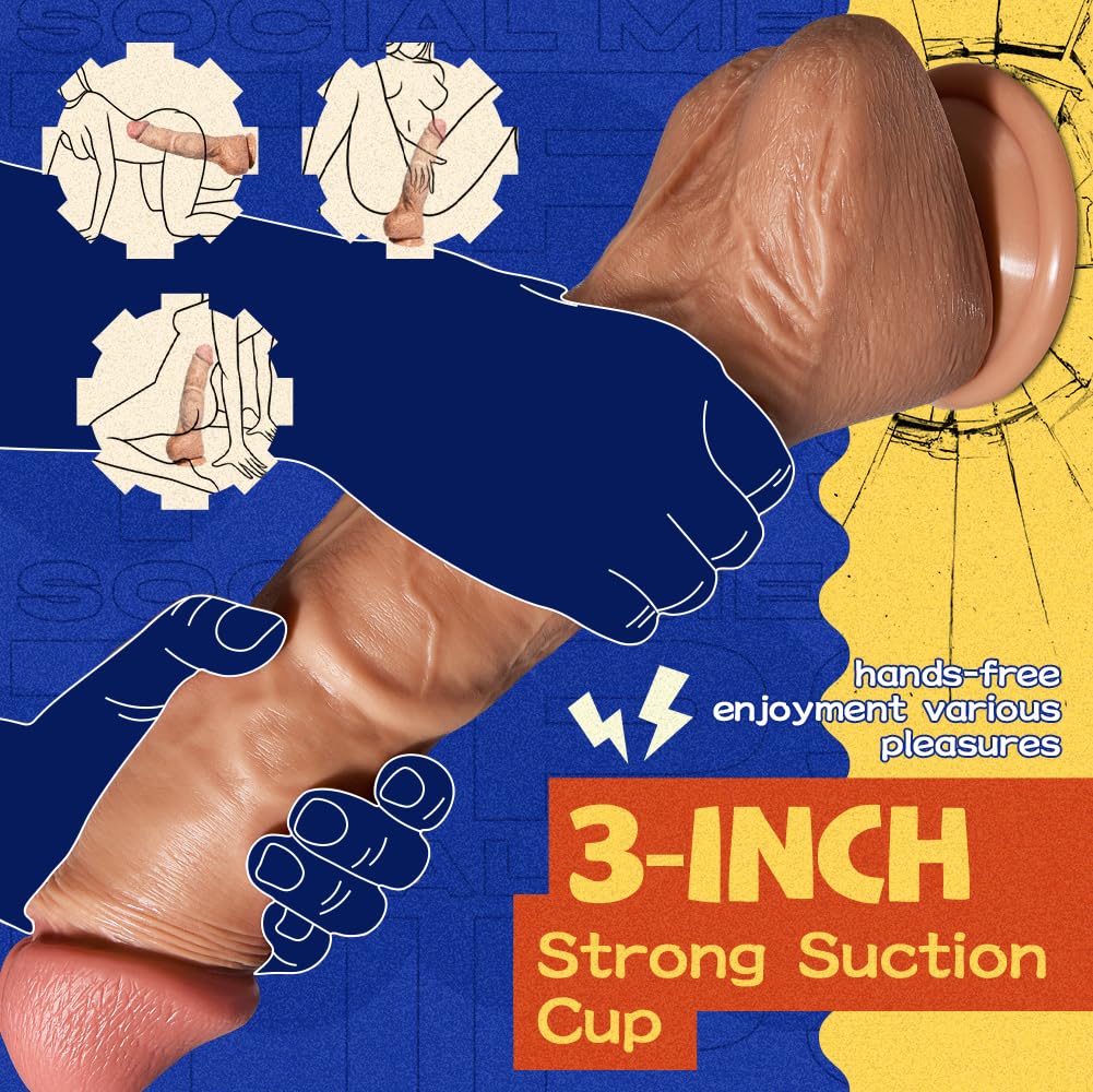Lubisey 11.8 Inch Realistic Dildo with Strong Suction Cup - Lifelike Texture G-Spot Stimulator for Women & Couples - Hands-Free Play, Anal & Vaginal Use - Soft Yet Firm Adult Sex Toy for Bedroom & Shower Fun