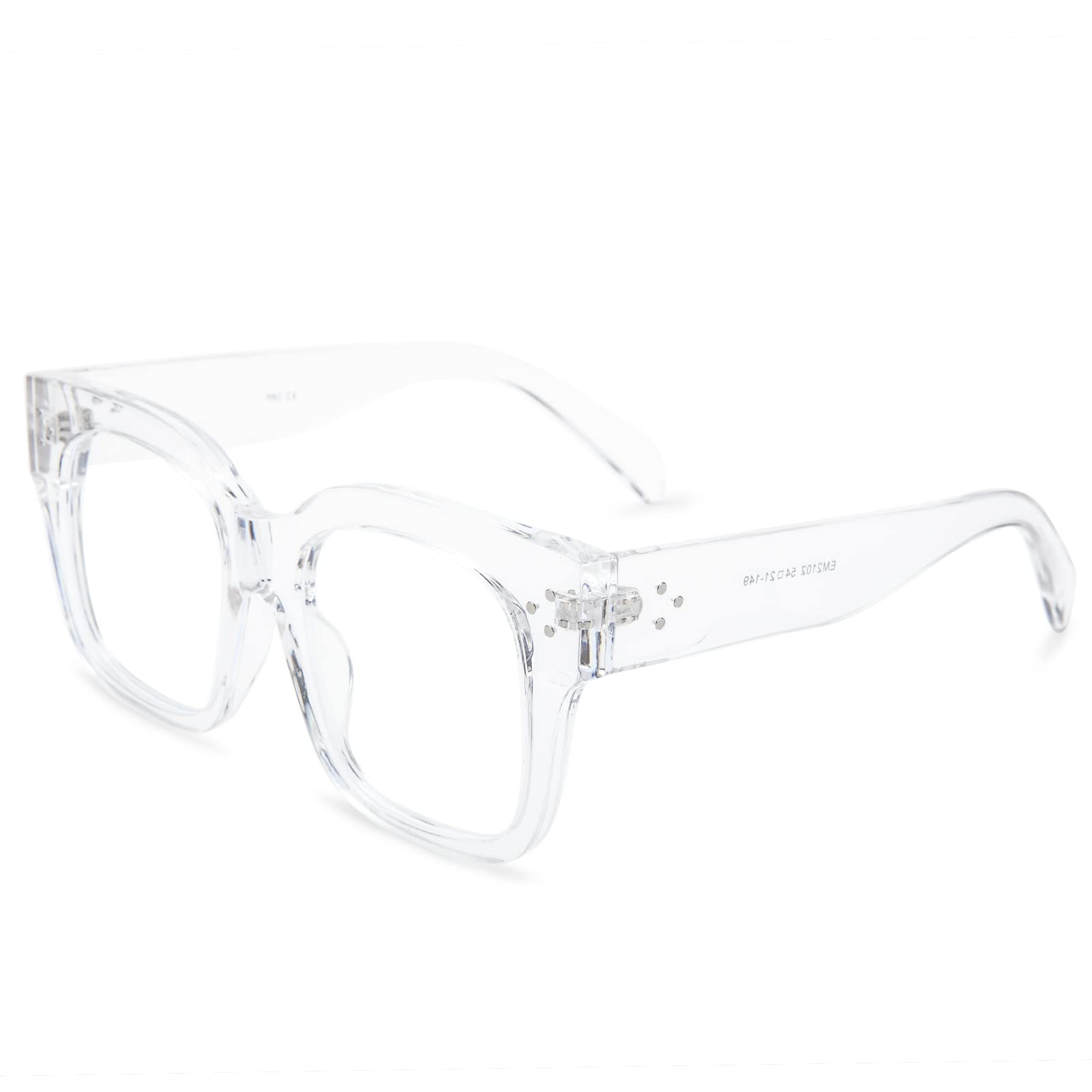 COASION Blue Light Blocking Glasses for Women - Oversized Square Thick Frame Computer & Gaming Glasses - Reduce Eye Strain for Office Work, Screen Time & Digital Devices Use
