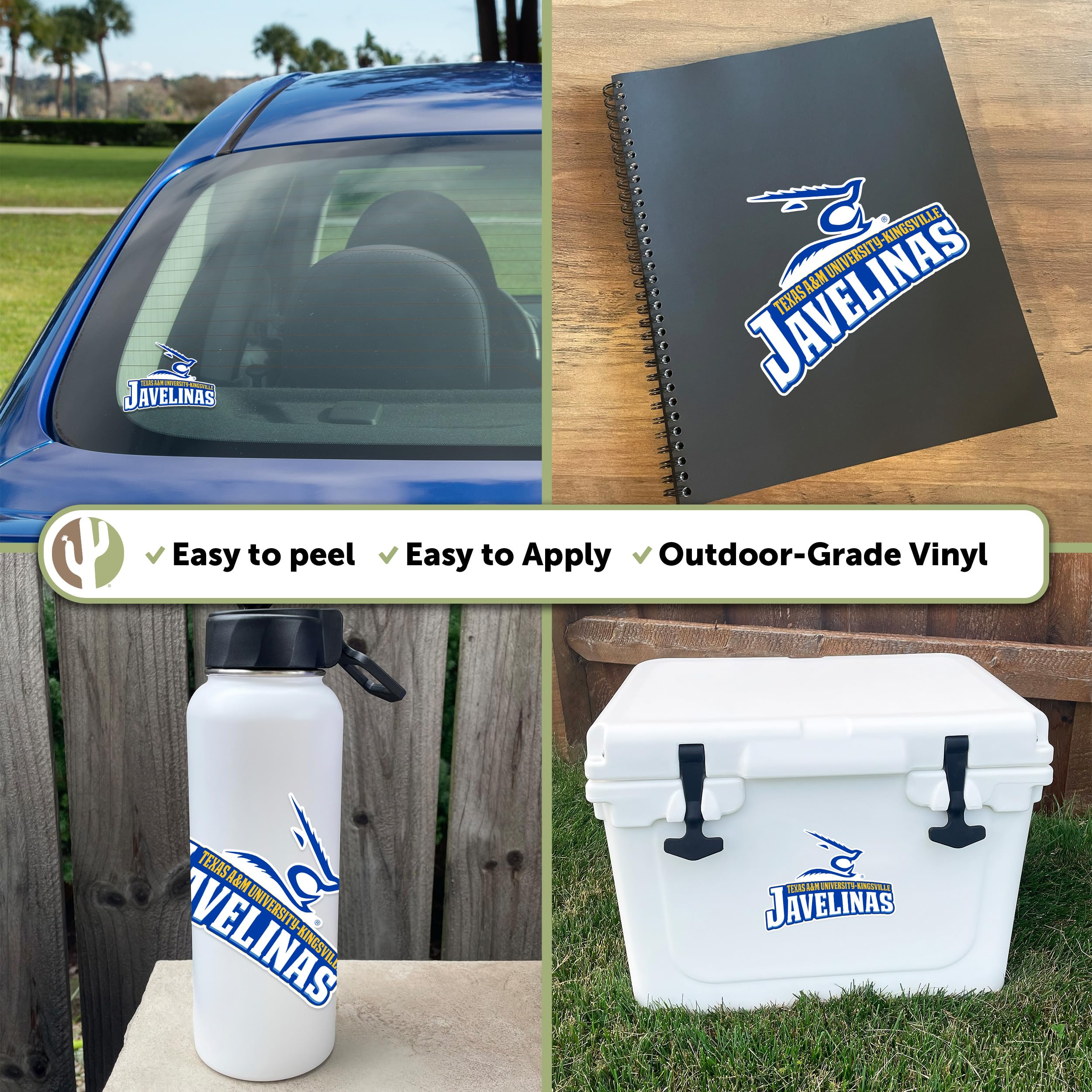 Texas A&M University Desert Cactus Vinyl Decal Sticker - TAMUK Javelinas Laptop, Water Bottle, Car, Scrapbook Decoration - Perfect for College Dorm, School Spirit, Tailgating & Fan Gifts (IND 00007A)