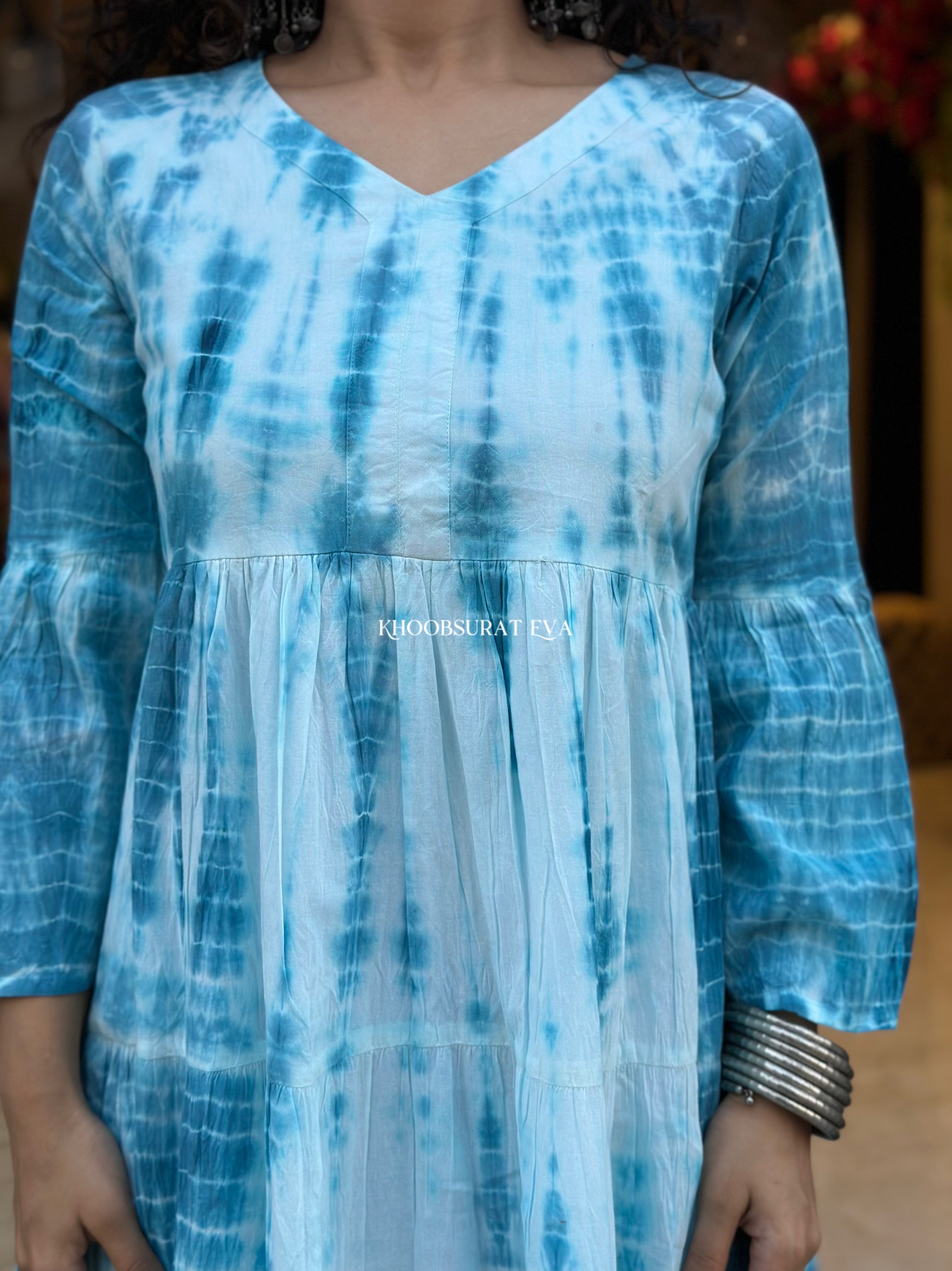 Stylish Dusty Blue Casual Cotton Dress for Women - Perfect for Summer Outings, Beach Trips & Brunch Dates