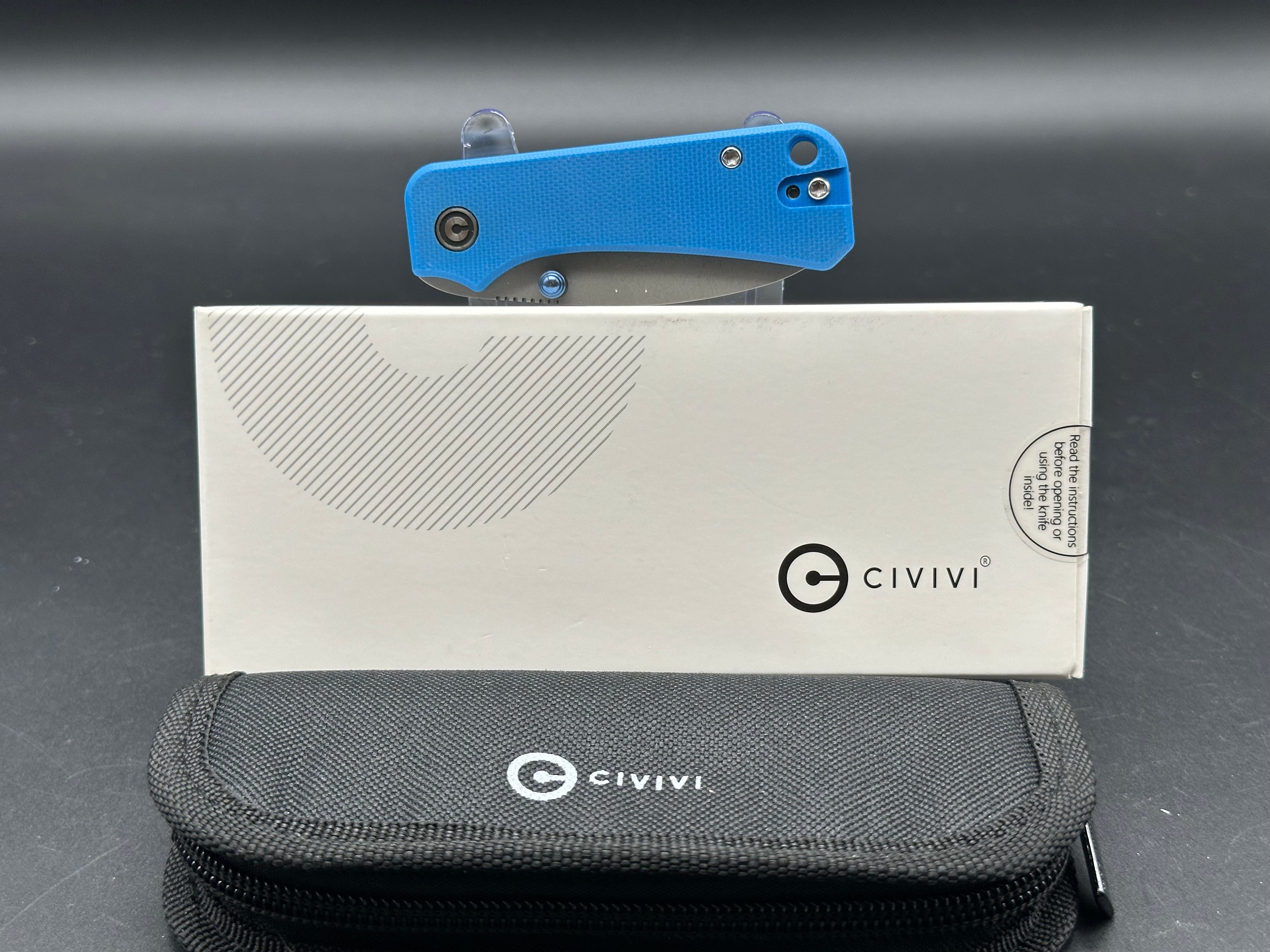 CIVIVI Baby Banter Folding Pocket Knife - Blue G10 Handle, Nitro-V Plain Blade - EDC, Camping, Hiking & Everyday Carry Knife