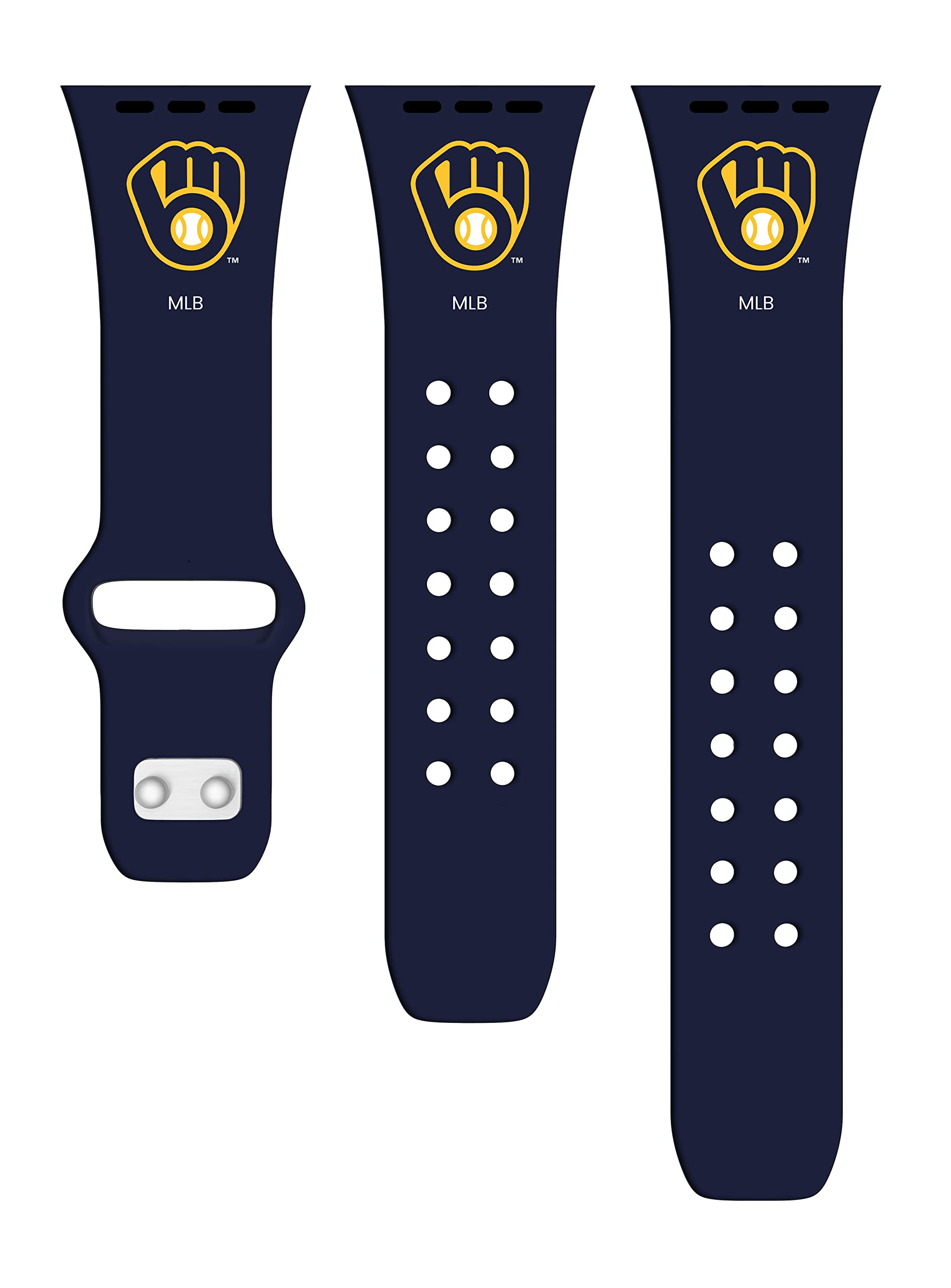 Milwaukee Brewers Silicone Sport Watch Band for Apple Watch - Durable, Comfortable Strap for Fitness, Running & Casual Wear