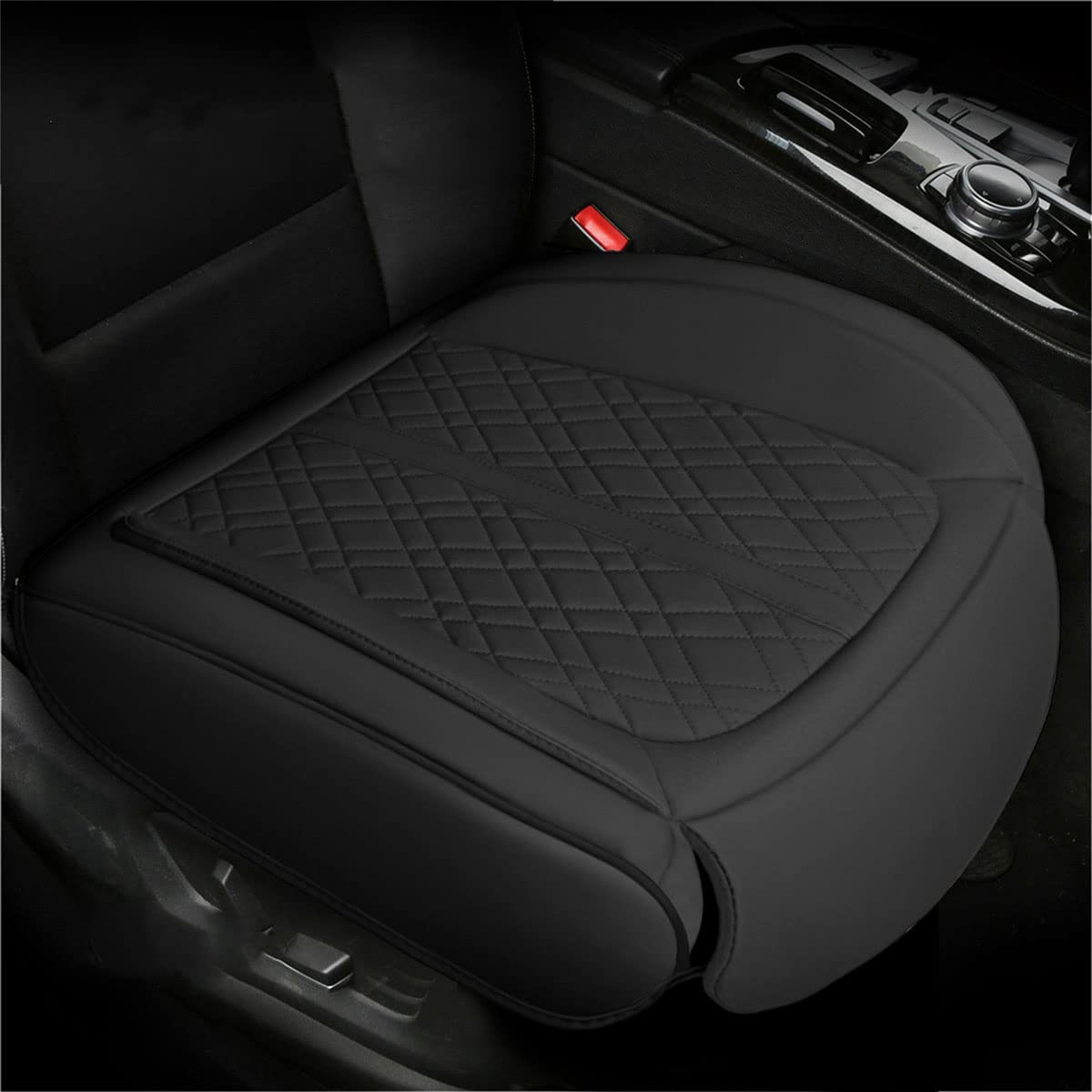 2 Pack Premium PU Leather Car Seat Covers for Front Seat Bottom - Universal Fit for Sedan, SUV, Pickup & Minivan - Waterproof & Non-Slip Auto Interior Protector (Black) - Perfect for Commuting, Road Trips & Daily Driving Protection