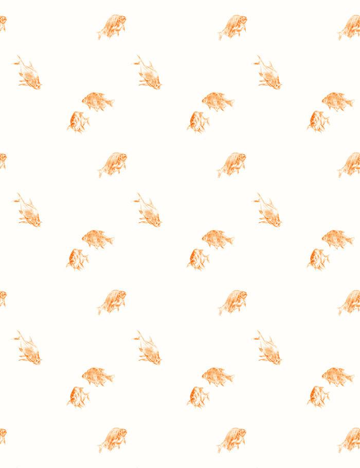Nathan Turner White 'Goldfish' Wallpaper - Elegant Peel and Stick Wallpaper for Living Room, Bedroom, and Nursery Decor