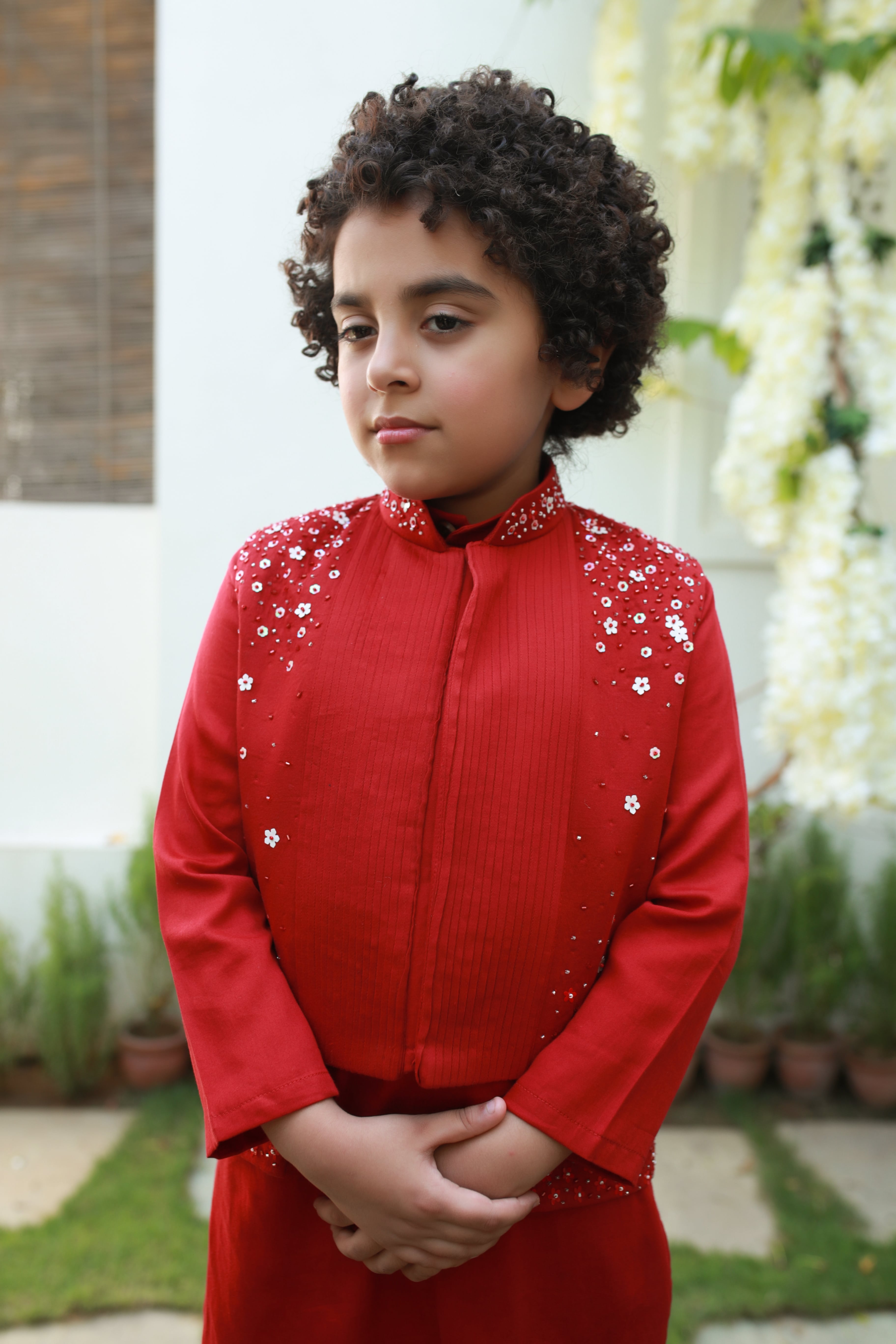 Riwaayat Vegan Silk Embroidered Jacket & Kurta Trouser Set for Boys - Long & Short Styles - Perfect for Eid, Weddings & Special Occasions