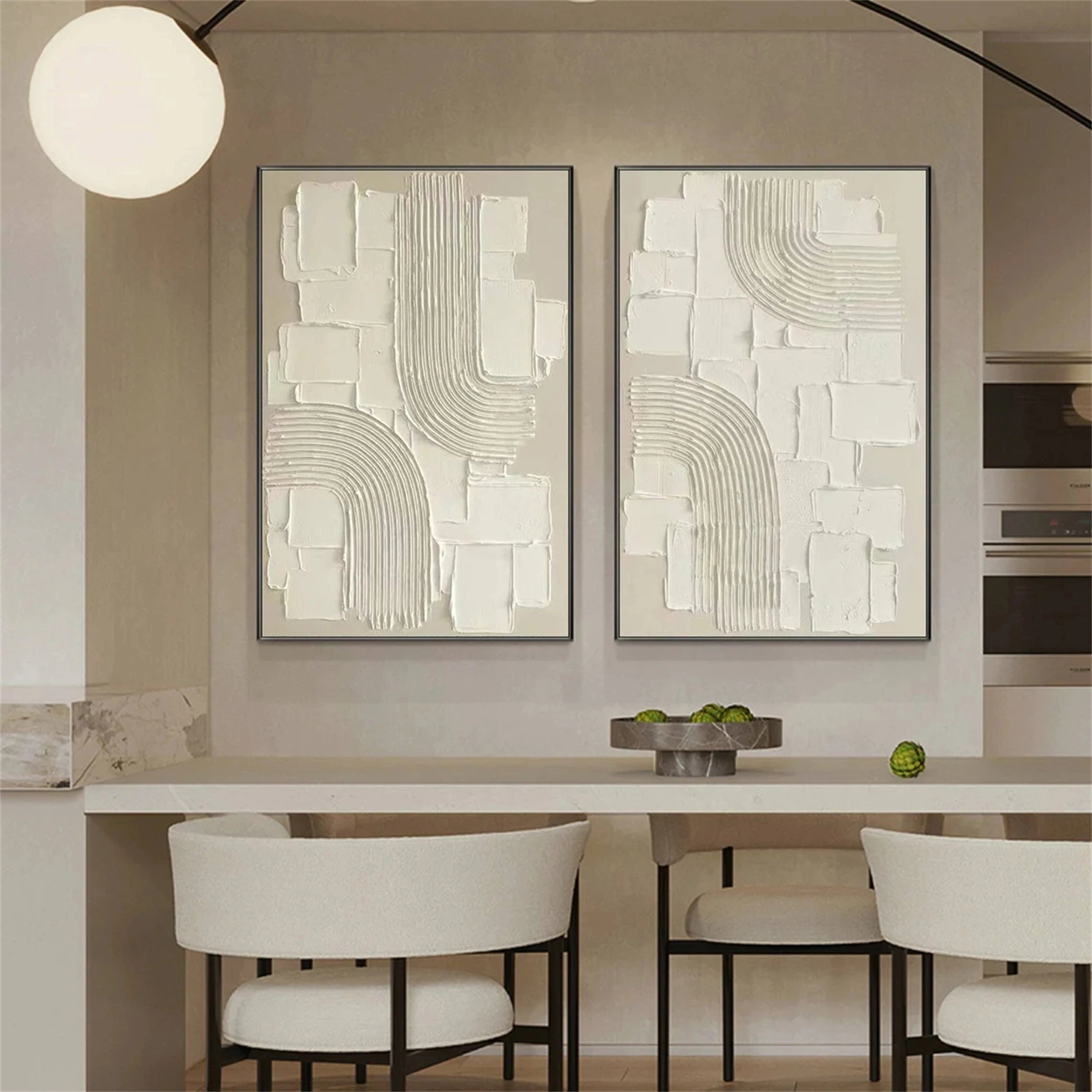 Abstract Tranquility Wall Art Set of 2 - Modern Minimalist Canvas Paintings for Living Room, Bedroom & Office Decor - #WS115