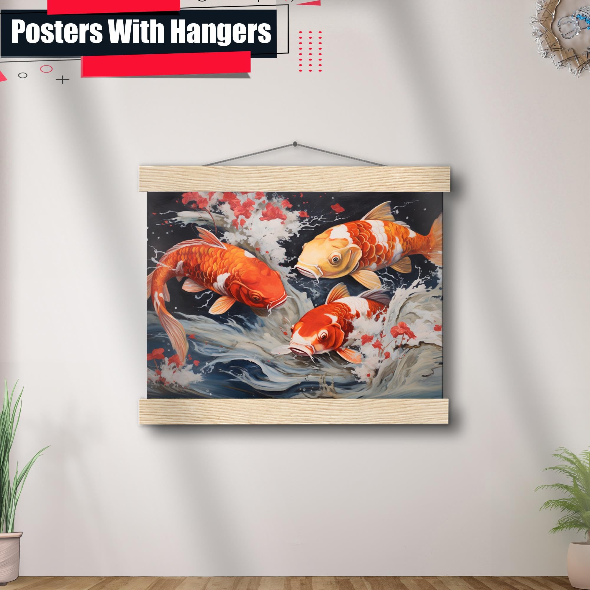 Japanese Koi Fish Art Print - Zen Wall Decor for Home & Office