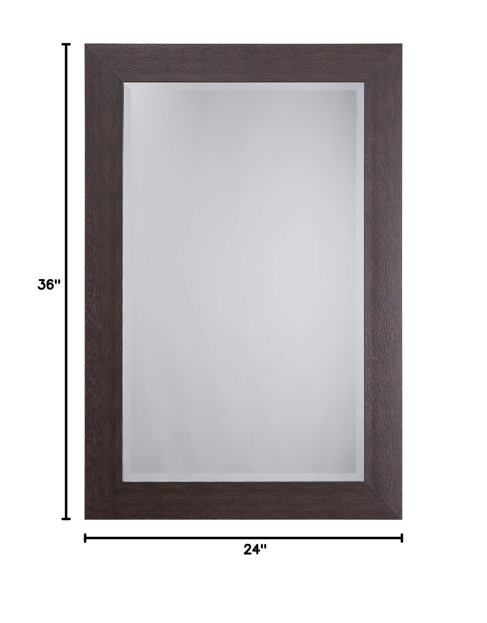 Yosemite Home Decor Wall Mirror - Medium Size 24x36 Inches, Espresso Brown Wood Frame - Perfect for Living Room, Bedroom & Entryway Decor