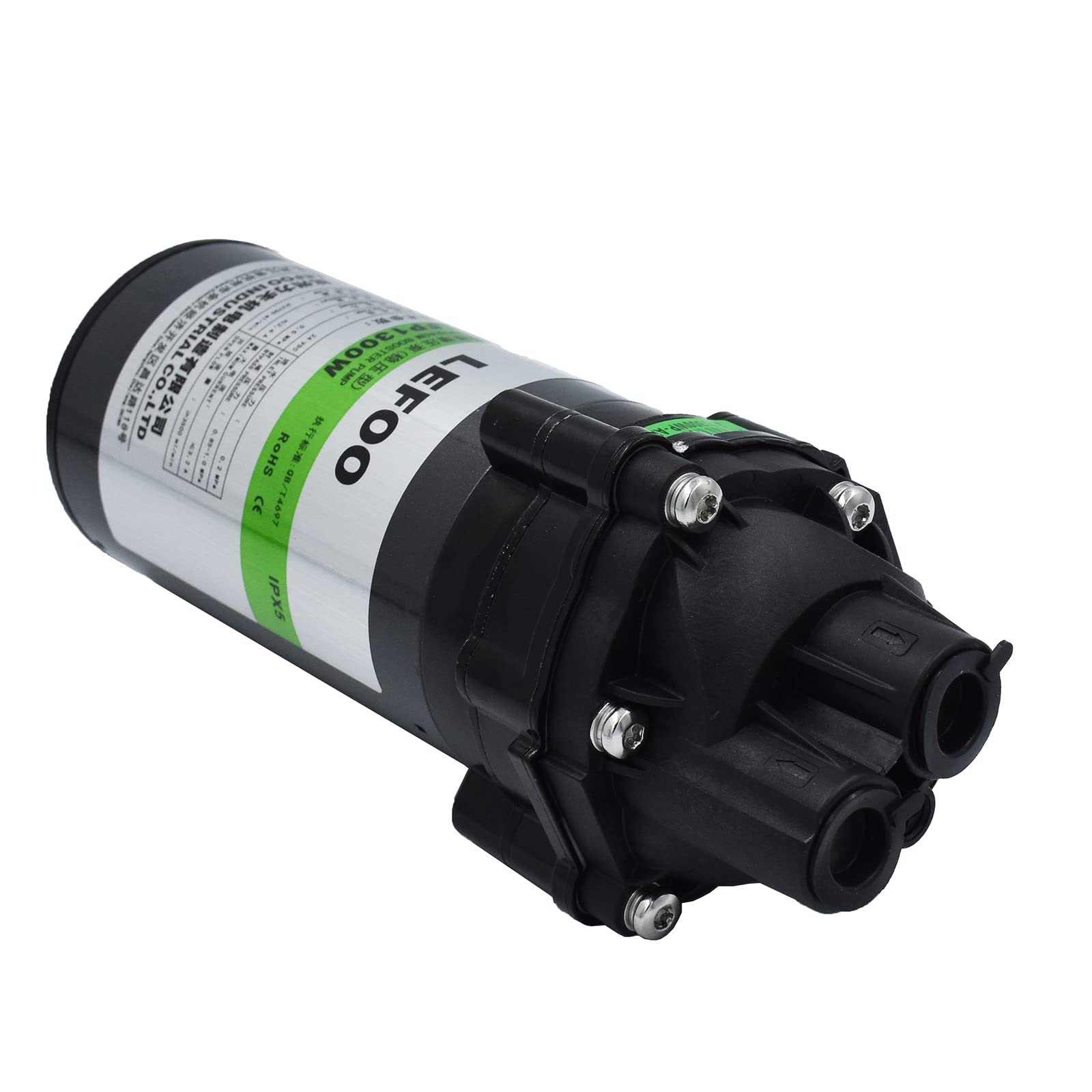 LEFOO 24V DC 300GPD Water Pressure Booster Pump for Reverse Osmosis System - Household Diaphragm Pump for Water Transfer, RO Filtration, Campers & Home Use (3/8