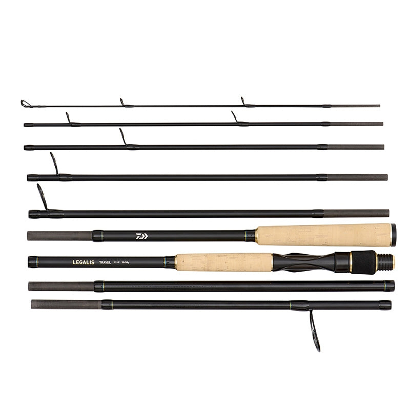 Daiwa Legalis 9-Section Travel Spinning Rod - Compact & Portable Fishing Rod for Travel, Backpacking & Saltwater Fishing | Lightweight Telescopic Design for Easy Transport & Storage