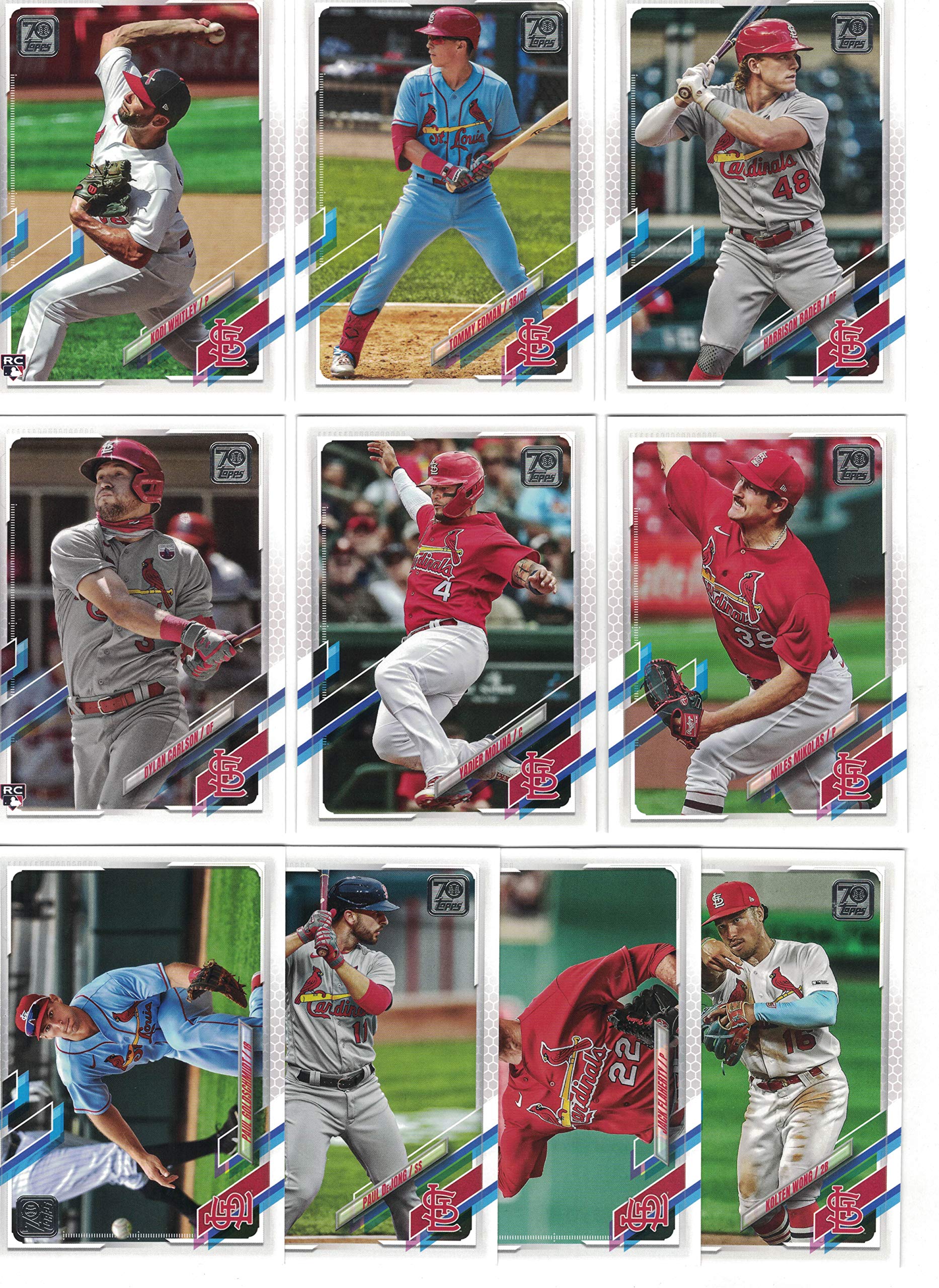 2021 Topps St Louis Cardinals Complete Baseball Team Set - Series 1 & 2 (21 Cards) + 10 Bonus Cards (2020-2019) | MLB Collectibles, Sports Memorabilia & Trading Cards for Fans and Collectors