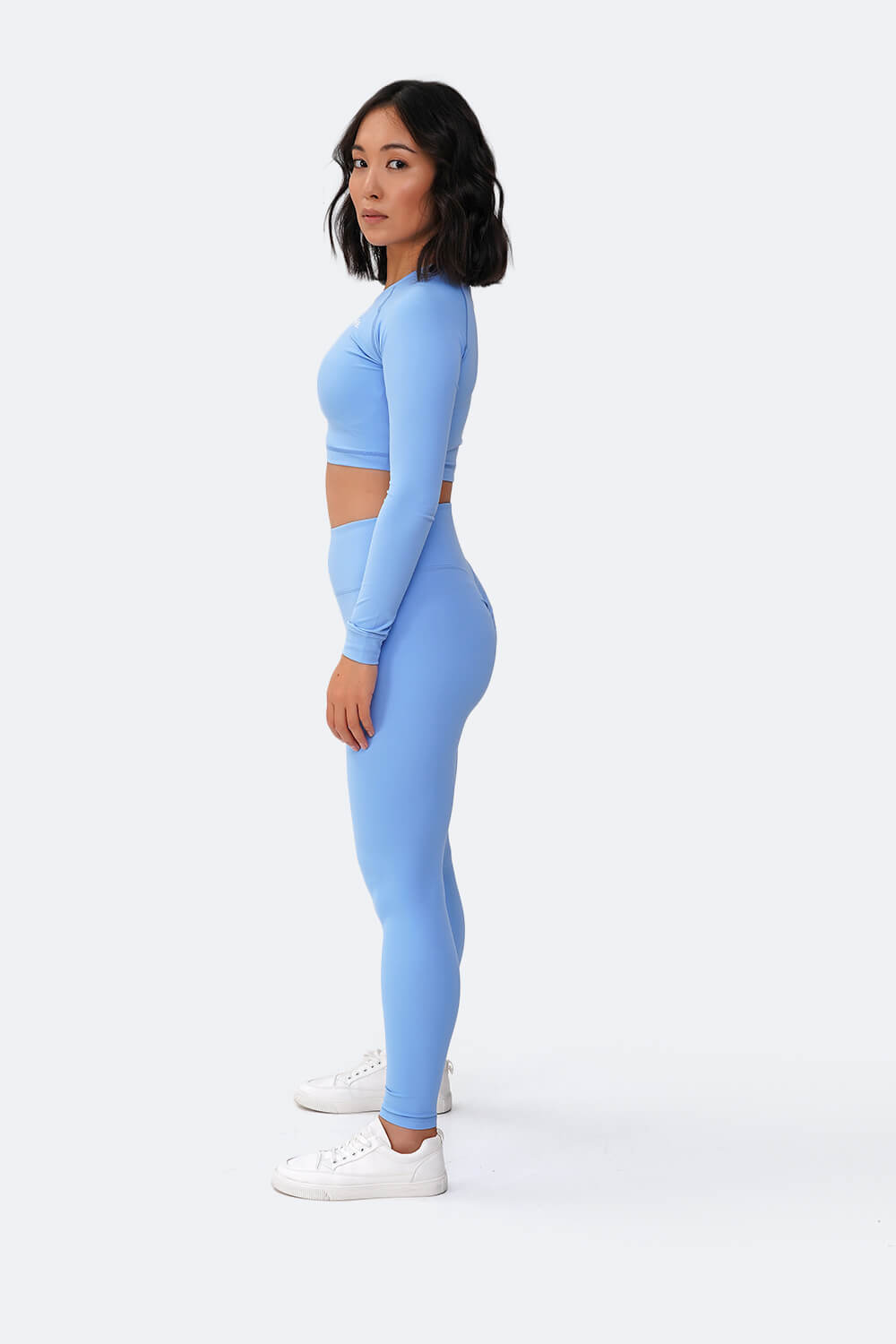 Bubble Blue High Waisted Push Up Leggings for Women - Tummy Control Yoga Pants - Workout, Running, Gym & Lounge Wear