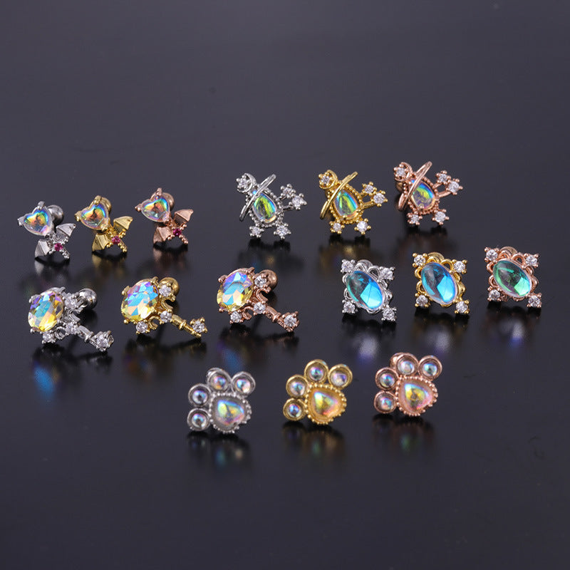 20G Cartilage Tiny Stud Earrings - Cute Opal Stud Earrings for Women | Perfect for Daily Wear, Parties & Gifts | HSPJ310