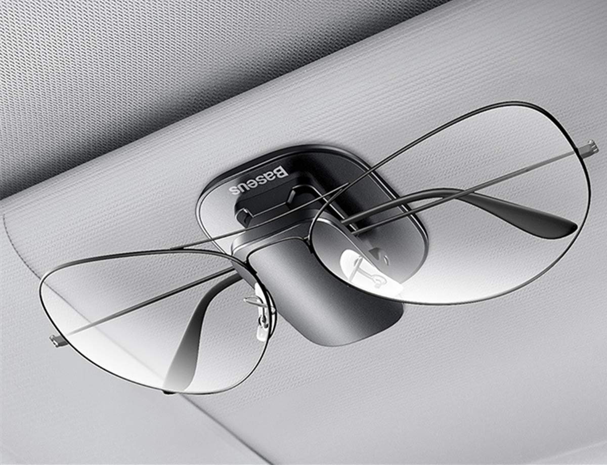 Tumecos Car Sunglasses Holder Clip - Black Glasses Accessory for Sunshades & Eyewear | Perfect for Car Visor, Travel, and Daily Organization