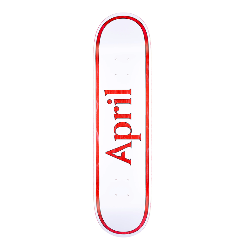 April OG Logo Skateboard Deck - White/Red 8.125