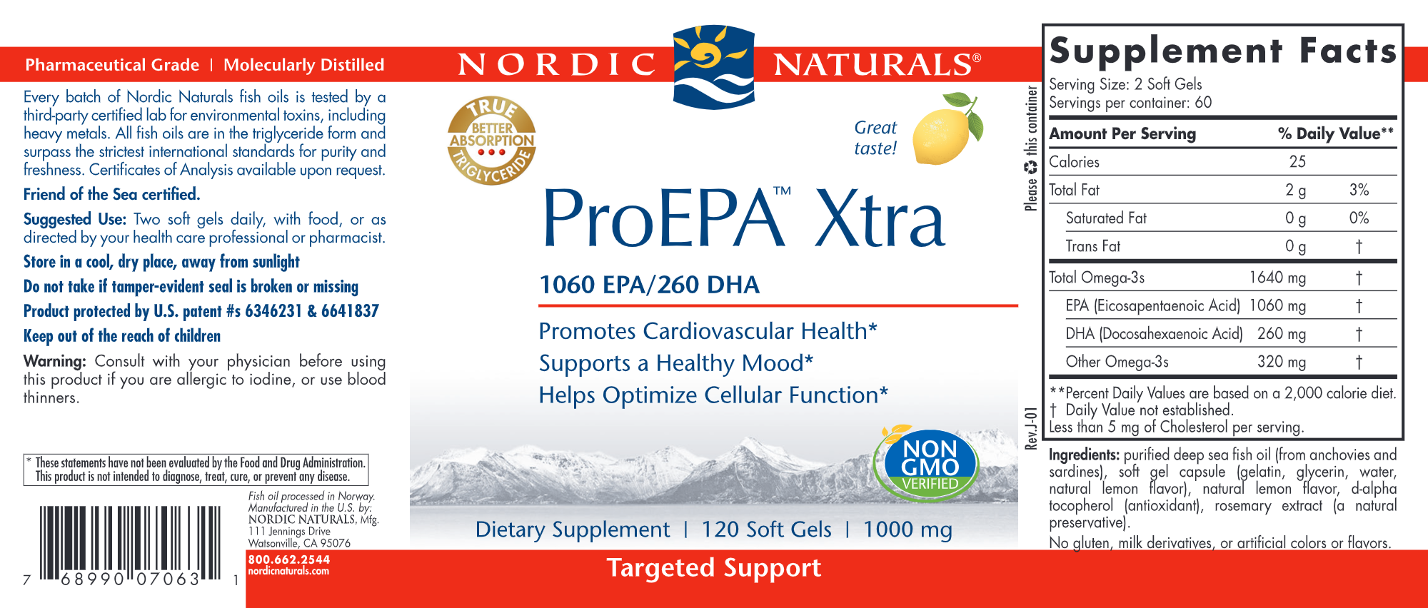 Nor Proepa Xtra 120Sg - Premium Omega-3 Fish Oil Supplement for Heart & Brain Health - Supports Immunity & Joint Care - Ideal for Adults & Seniors - Daily Wellness & Active Lifestyle Support