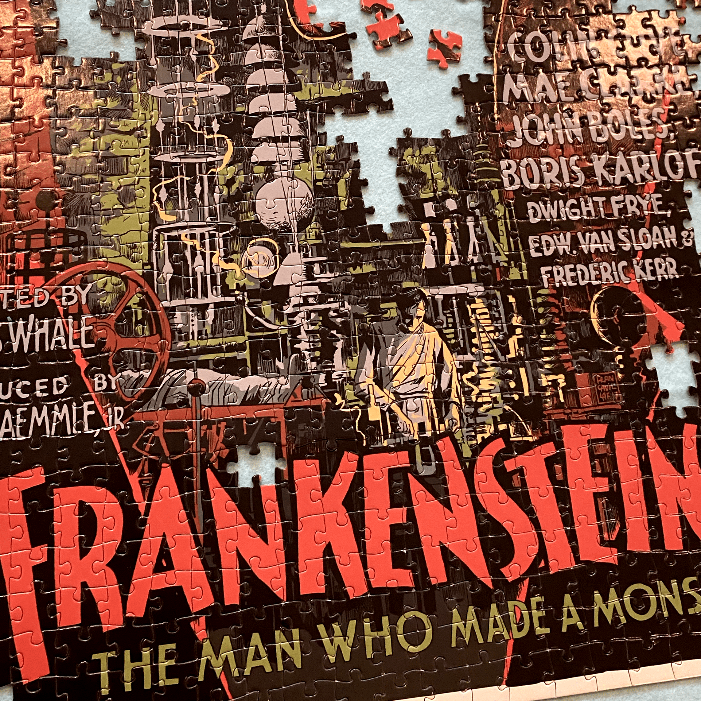 Frankenstein 1000 Piece Jigsaw Puzzle for Adults - Challenging Horror Theme Puzzle for Halloween Decor & Family Game Night
