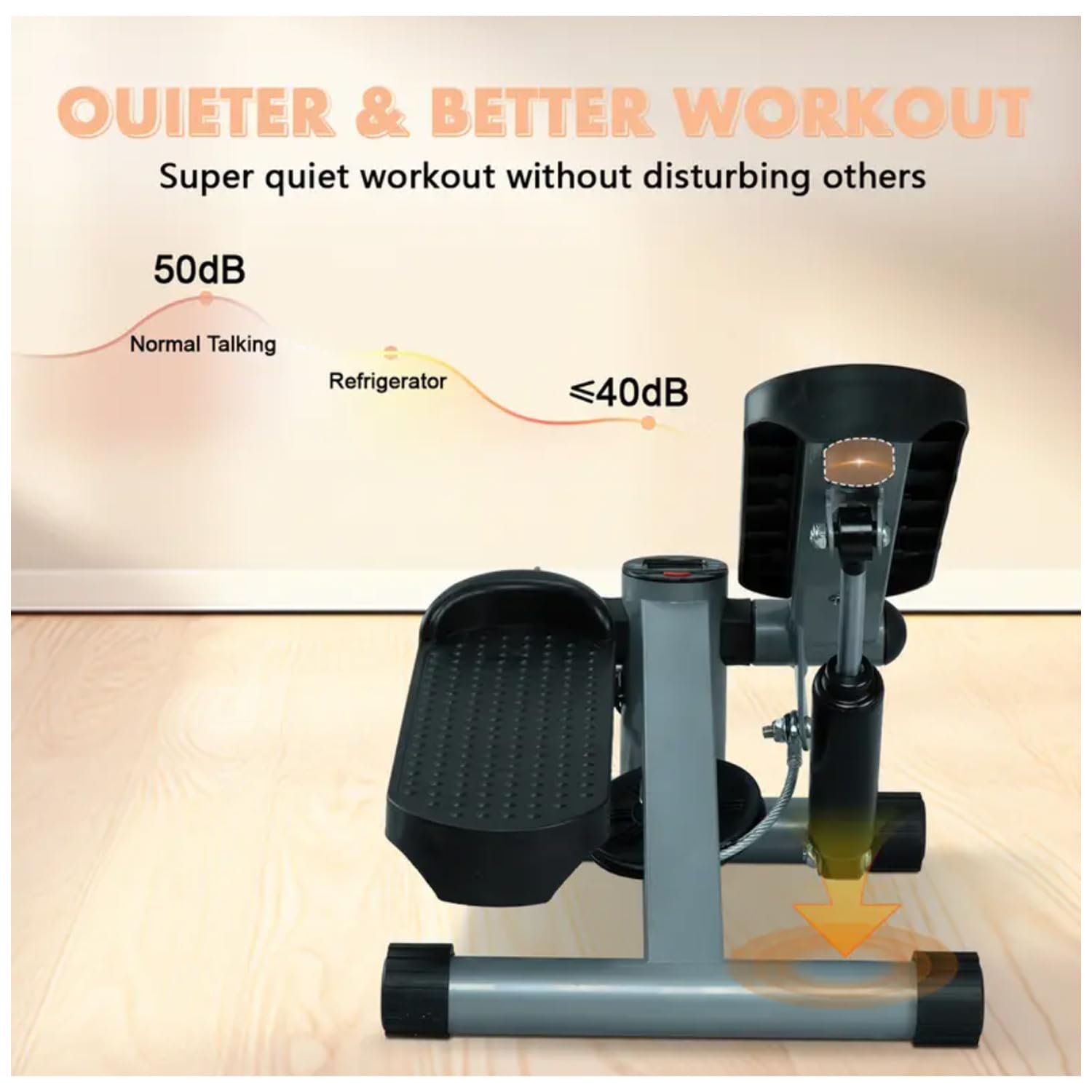 Best Hydraulic Fitness Stepper with Resistance Bands for Home Workouts - Full Body Exercise Equipment with LCD Monitor (220LBS Capacity) - Perfect for Cardio, Leg Toning & Small Space Fitness