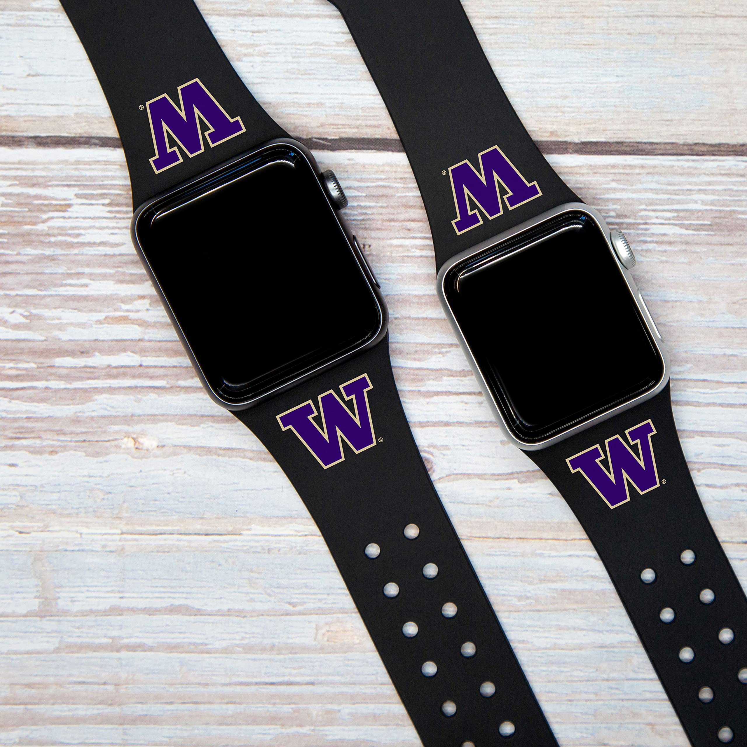 Washington Huskies Silicone Sport Band for Apple Watch - Durable, Comfortable Fitness & Activity Tracker Wristband - Perfect for Workouts, Running, and Everyday Wear