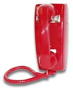 Viking Electronics K-1500P-W Retro Red Wall Mounted Rotary Phone with Loud Ringer - Perfect for Vintage Home Decor, Office, and Themed Restaurants