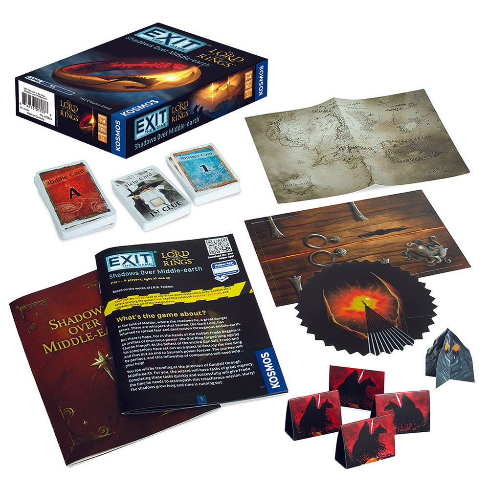 EXIT: The Lord of the Rings - Shadows Over Middle Earth Strategy Board Game | Adventure Escape Room Game for Adults & Teens | Perfect for Game Nights & Tolkien Fans