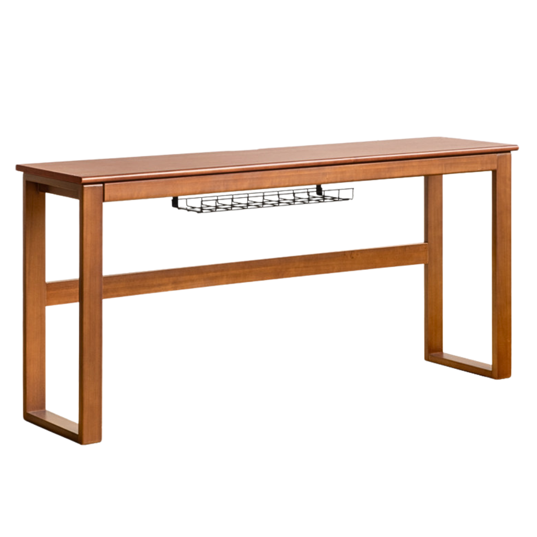 Solid Oak and Poplar Wood Long Narrow Desk - Modern Minimalist Home Office Writing Table for Small Spaces | Perfect for Study, Work, and Laptop Use