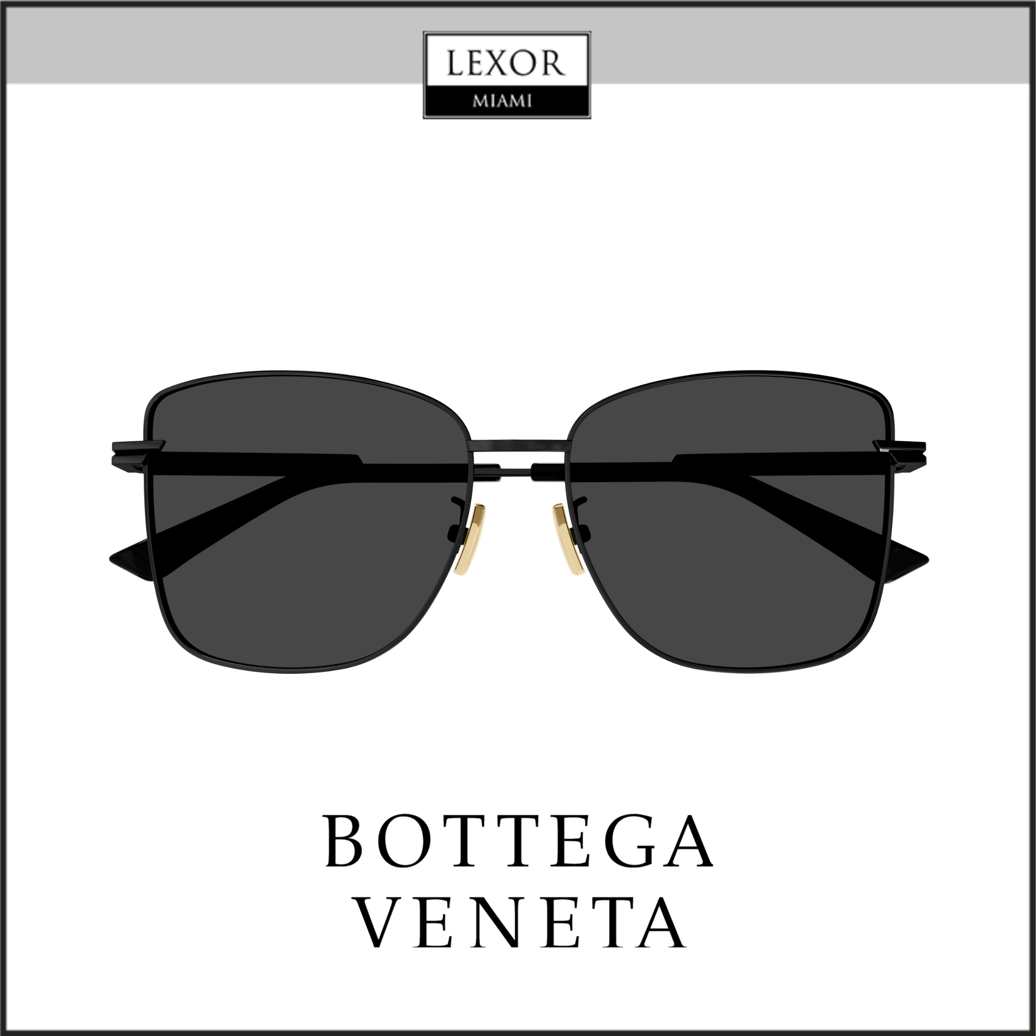 Bottega Veneta BV1237S 001 57mm Women's Metal Sunglasses - Stylish UV Protection for Outdoor Fashion & Summer Travel