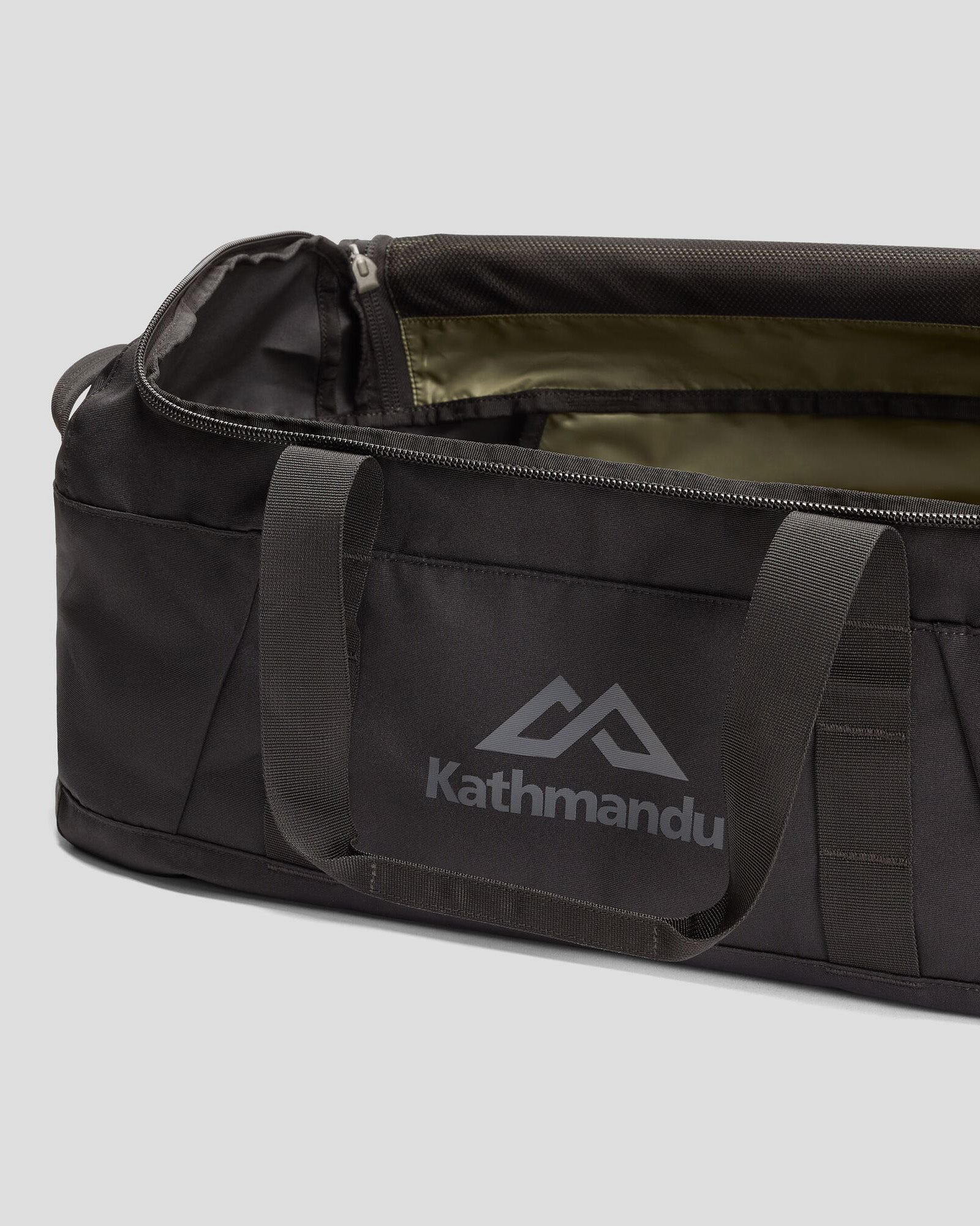 Indus Base 70L Black Stingray Duffle Bag - Large Travel Duffel for Camping, Gym & Weekend Getaways