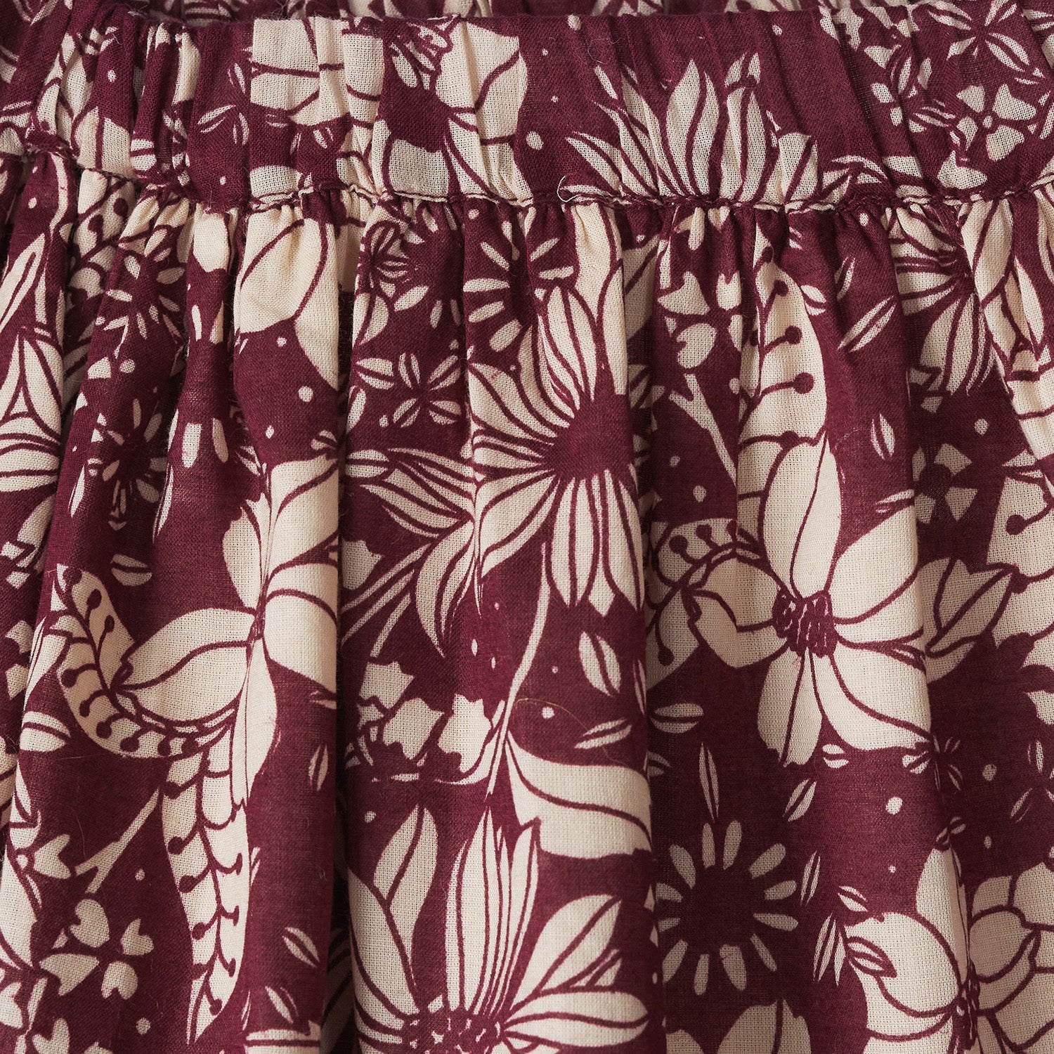 Evette Girls' Floral Print Skirt - Mahogany Brown for Toddler & Kids | Perfect for School, Playdates & Special Occasions