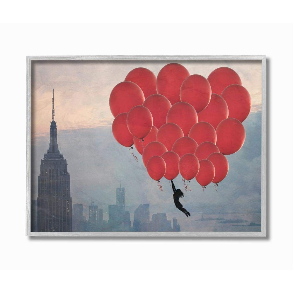 Stupell Industries Modern Abstract Cityscape Girl Balloons Wall Art by Ashley Davis - 16