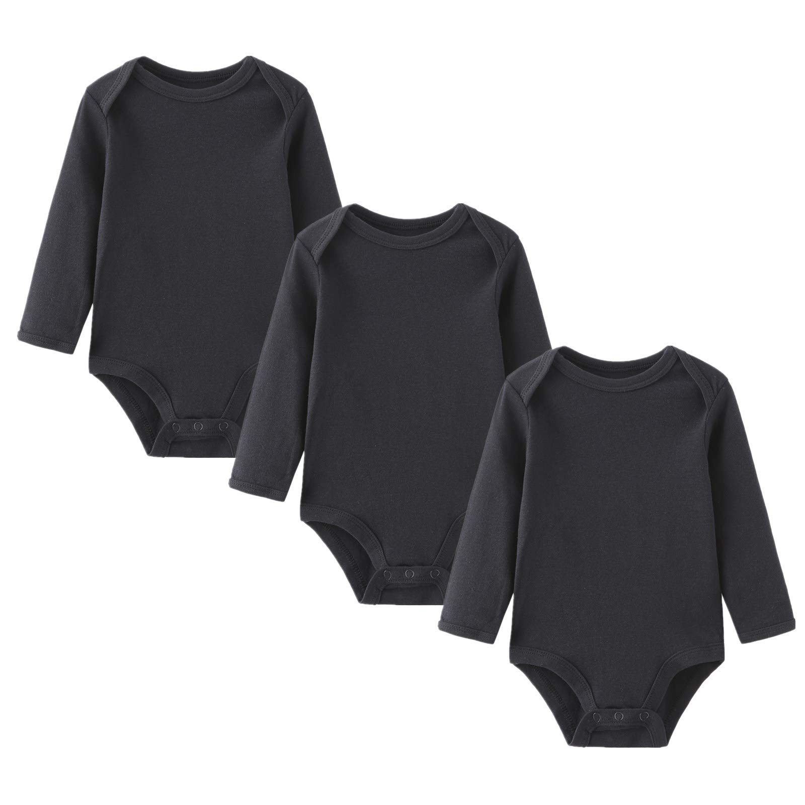 Premium Organic Cotton Unisex Baby Long-Sleeve Bodysuits - Soft Infant Onesies for Boys & Girls (0-24 Months) - Perfect for Playtime, Daycare & Family Outings