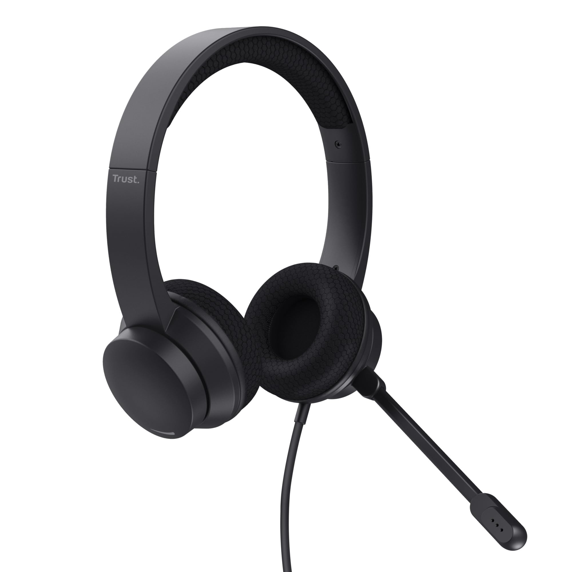 Trust Ayda On-Ear USB PC Headset with ENC Noise Cancelling Microphone - Lightweight Wired USB-C Headphones with 1.8m Cable, 65% Recycled Plastic - Ideal for Computer, Laptop, Mac, Zoom, Teams Calls & Online Gaming (Black)
