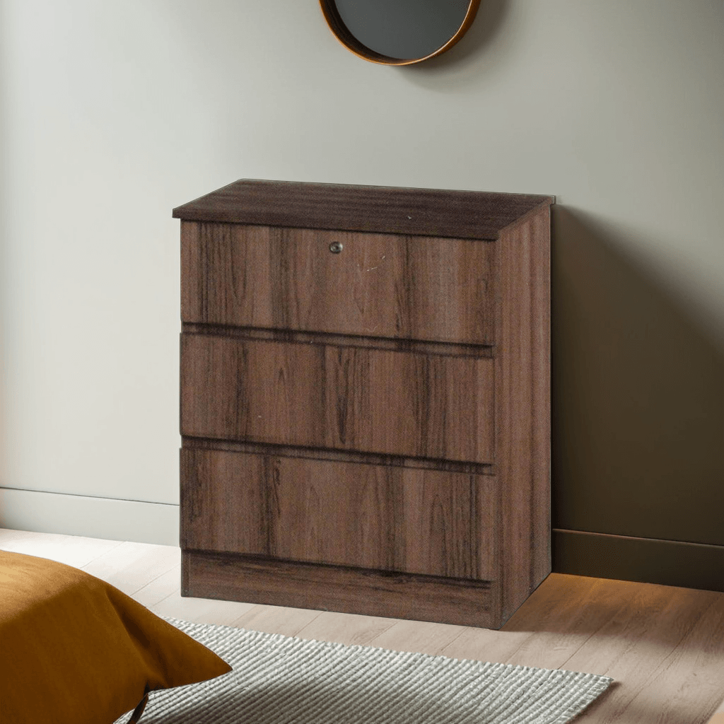 Izusa Coffee Wooden Chest of Drawers - 5-Drawer Storage Organizer for Bedroom, Living Room & Office - Vintage Style Furniture with Smooth Gliding Drawers