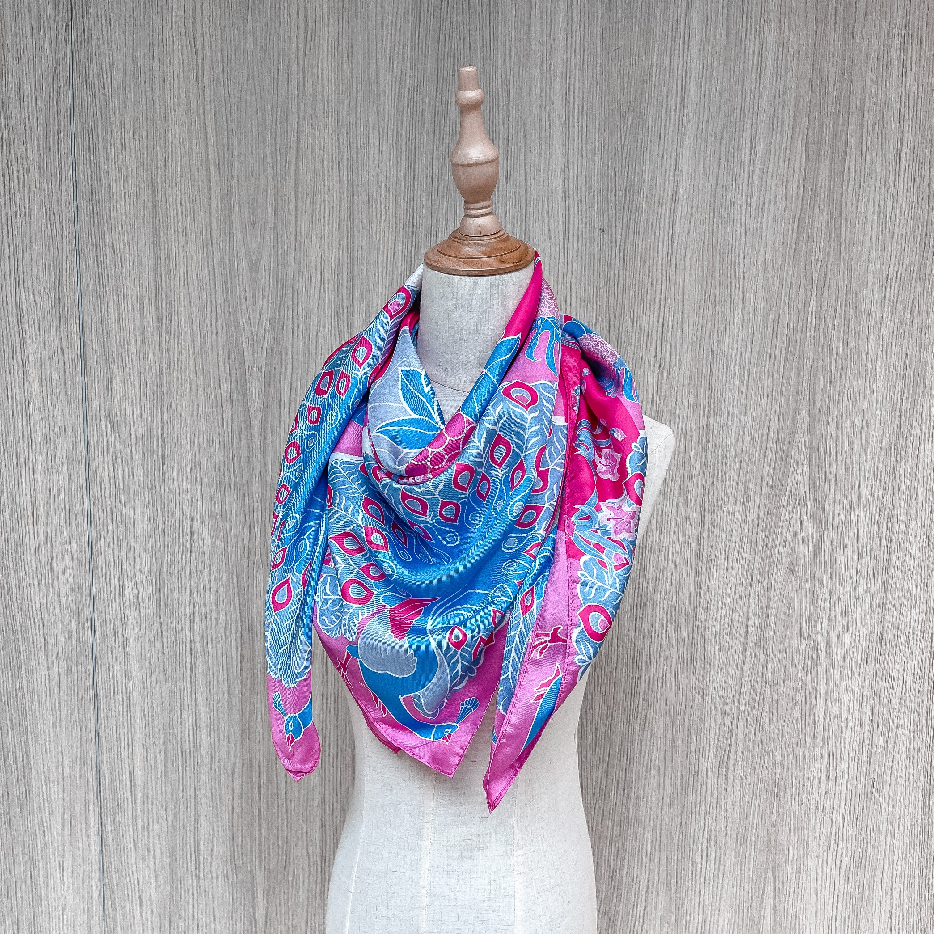Luxury Lilac Silk Scarf - Premium Handmade Peranakan Inspired Fashion Accessory for Women, Elegant Gift for Special Occasions, Weddings & Evening Events