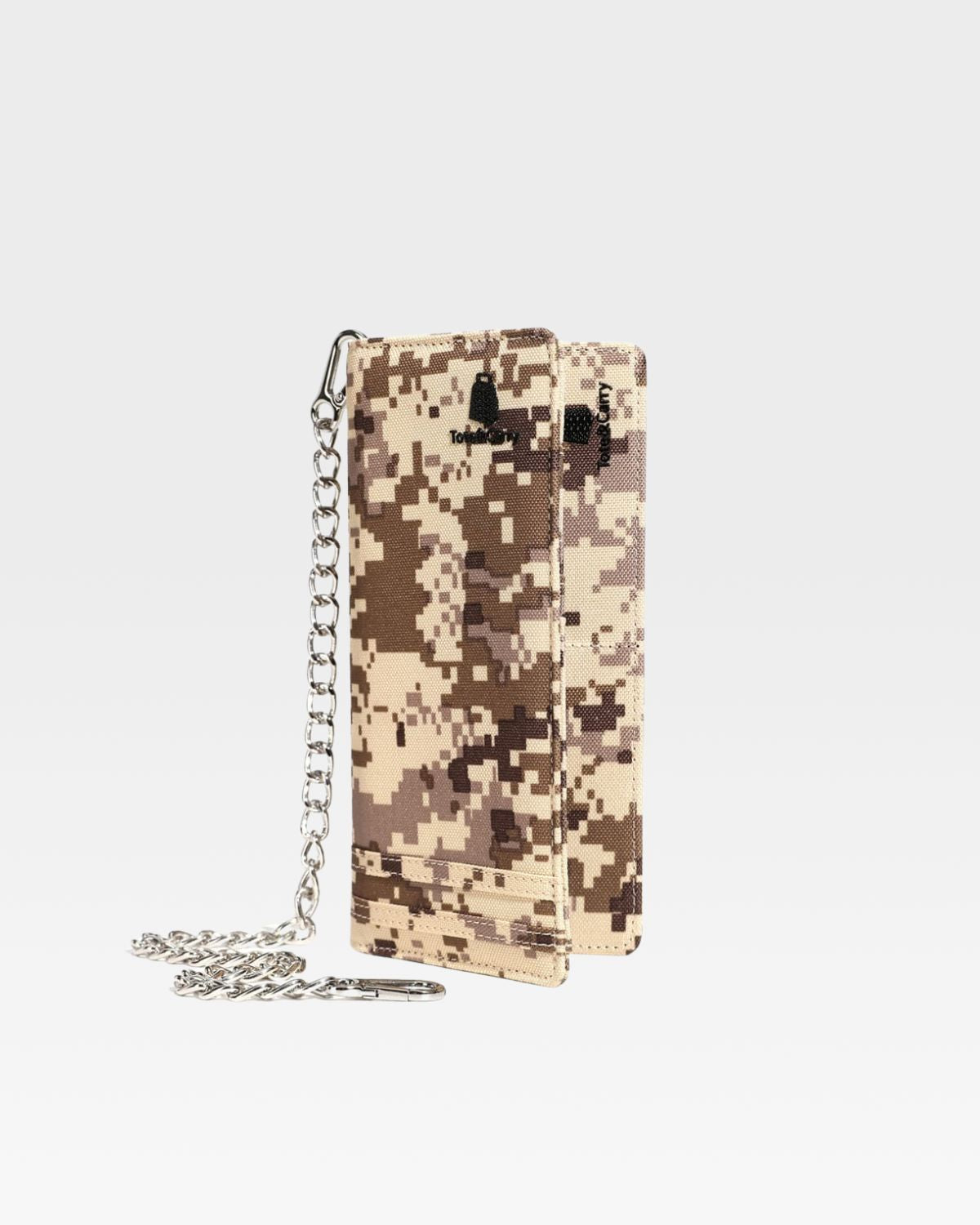 Tan Brown Digital Camouflage Biker Chain Wallet - Stylish & Durable Leather Wallet for Men - Perfect for Motorcycle Riders, Bikers & Outdoor Enthusiasts