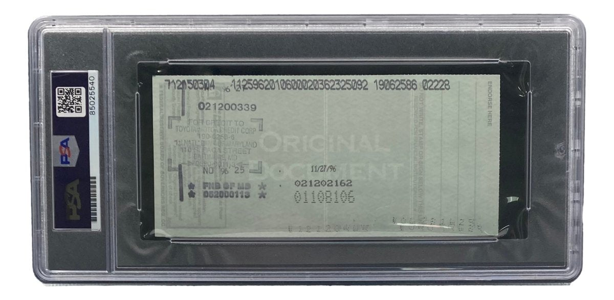 Authentic Bobby Thomson New York Giants Signed Bank Check with PSA/DNA Certification 85025540 - Perfect for Sports Memorabilia Collectors and Baseball Fans
