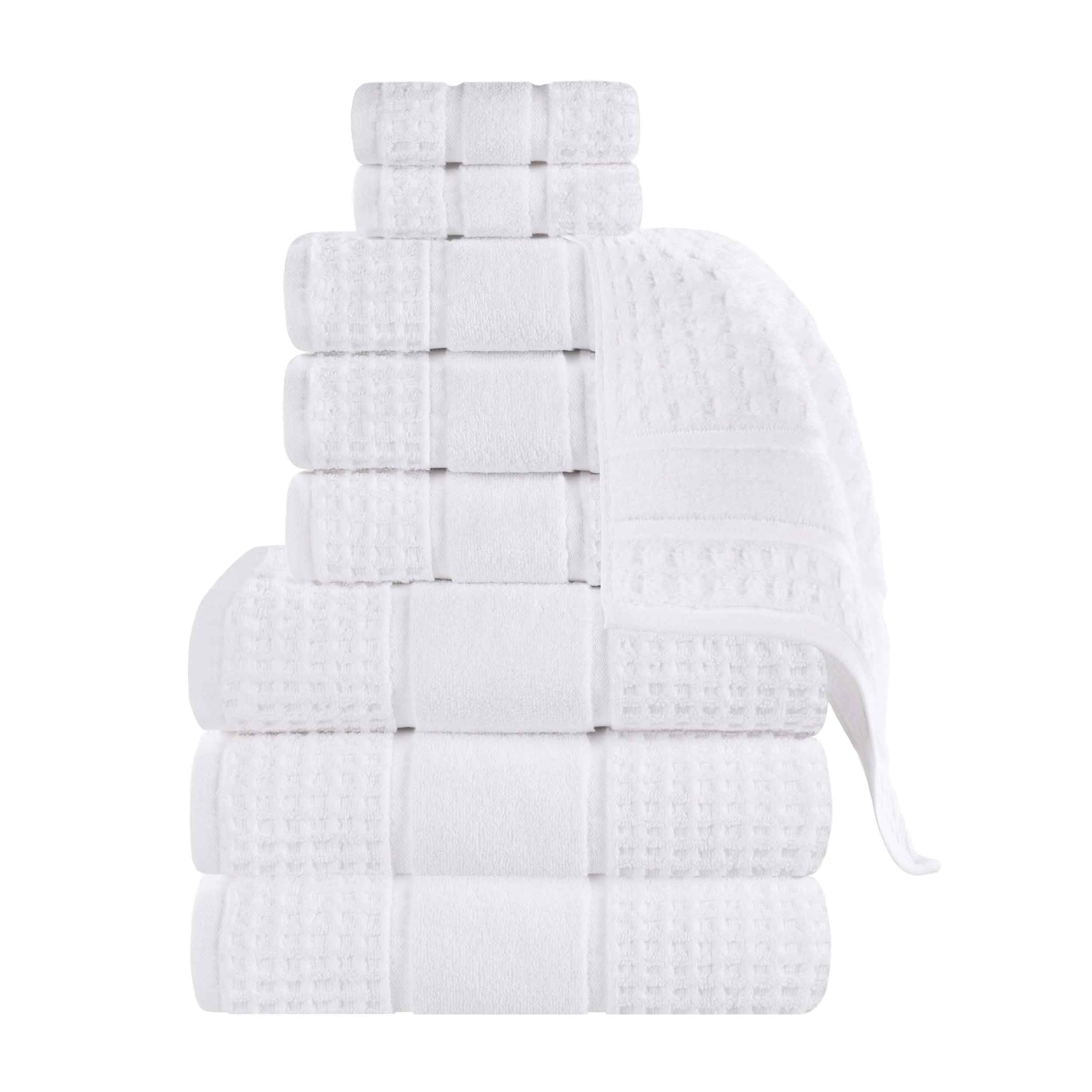 Premium 9-Piece Zero Twist Cotton Waffle Towel Set - Ultra Soft & Highly Absorbent Honeycomb Weave Bath Towels for Spa, Gym & Luxury Home Use