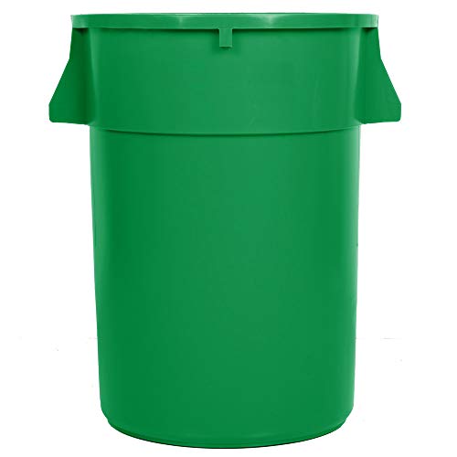 15 Pack 176 Qt (44 Gallon/166 Liter) Green Round Ingredient Bins - Heavy Duty Trash Cans for Kitchen, Restaurant, Office & Recycling - Perfect for Food Storage, Waste Disposal & Organization
