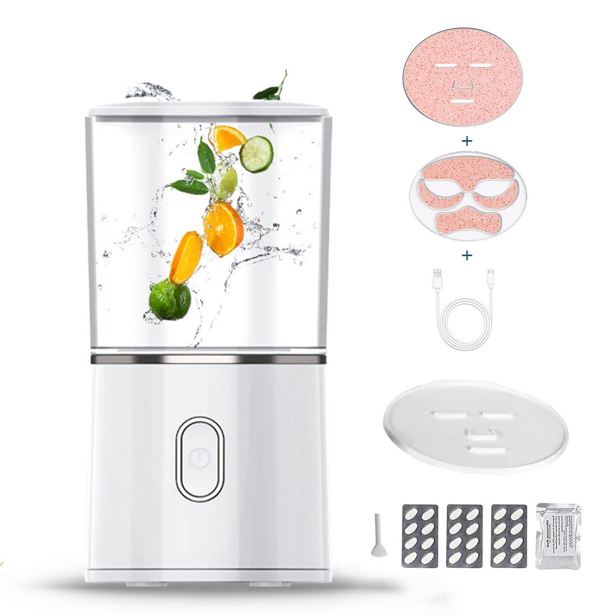 USB Rechargeable DIY Automatic Facial Mask Maker Machine - Multi-Function for Natural Fruit, Vegetable & Collagen Cream Masks | Home Spa & Beauty Care Device for Glowing Skin