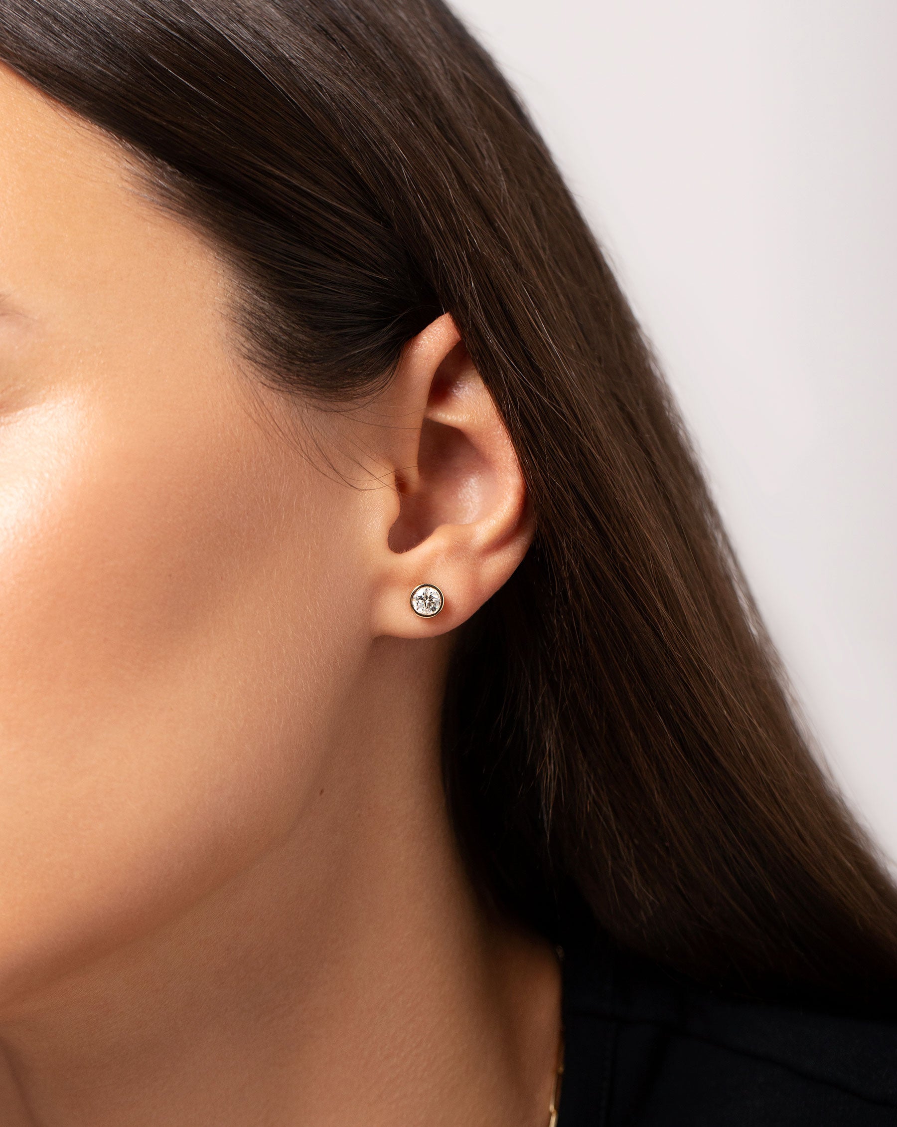 Classic Bezel Set Diamond Stud Earrings for Women - Perfect for Weddings, Parties & Everyday Elegance