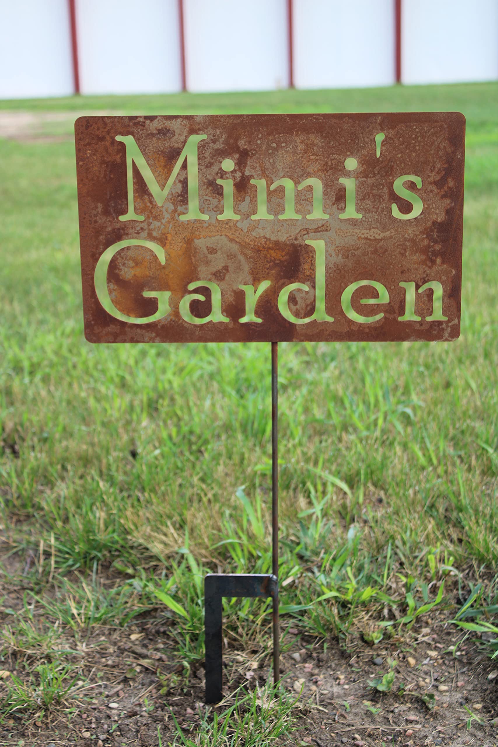 Personalized Family Name Metal Garden Stake - 20 to 33 Inches Tall (Mimi's Garden, Large 28