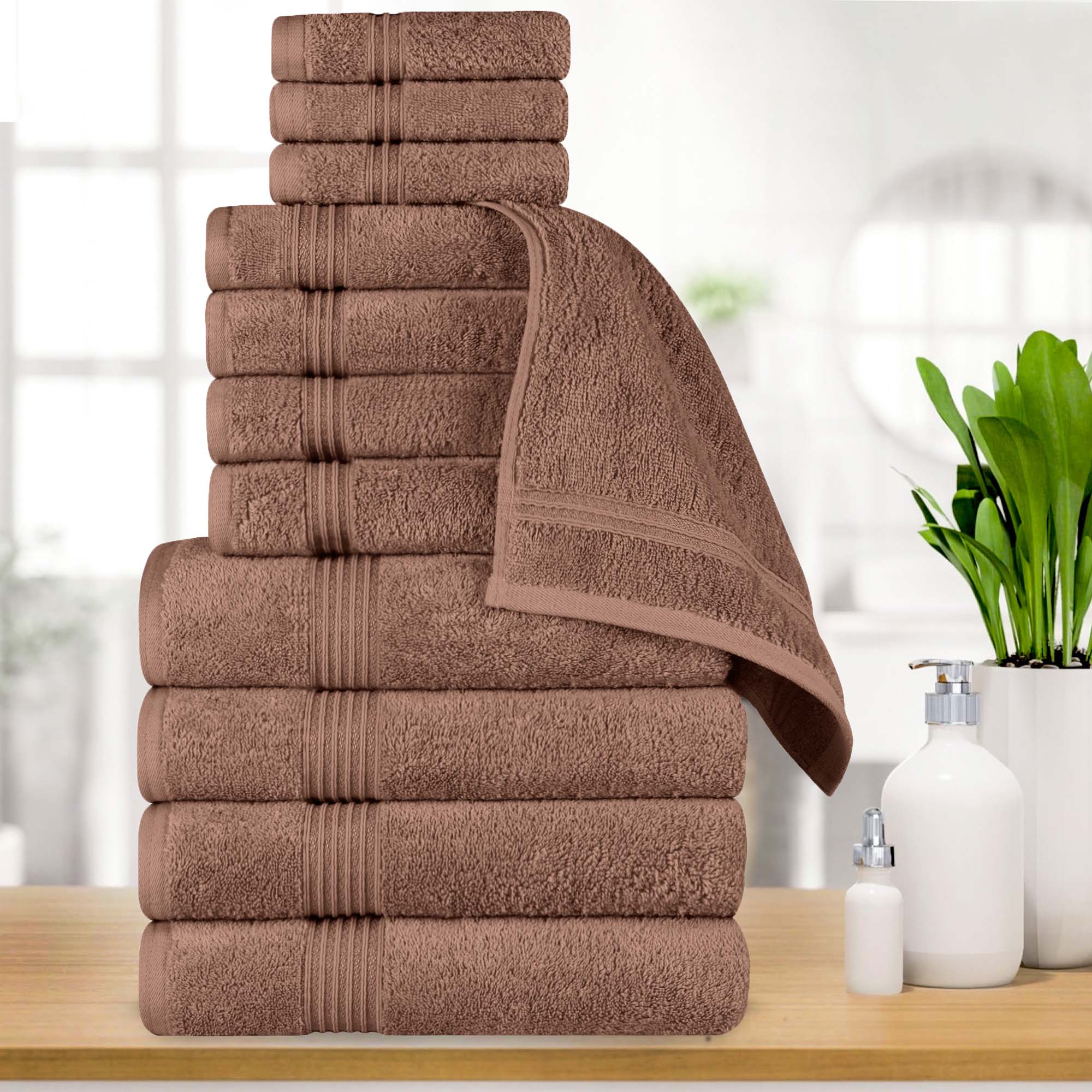 Premium 12-Piece Egyptian Cotton Towel Set - Ultra Soft, Highly Absorbent Bath Towels for Spa, Hotel & Luxury Home Use