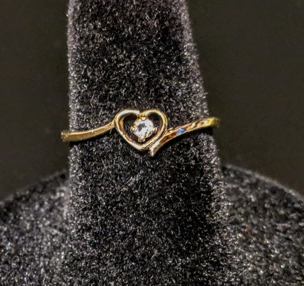 Solid Yellow or White Gold Natural Sapphire Heart Promise Ring | Genuine Sapphire Accented Engagement Ring | 143 712 Fine Jewelry | Petite Size | Perfect for Proposals, Anniversaries & Romantic Gifts